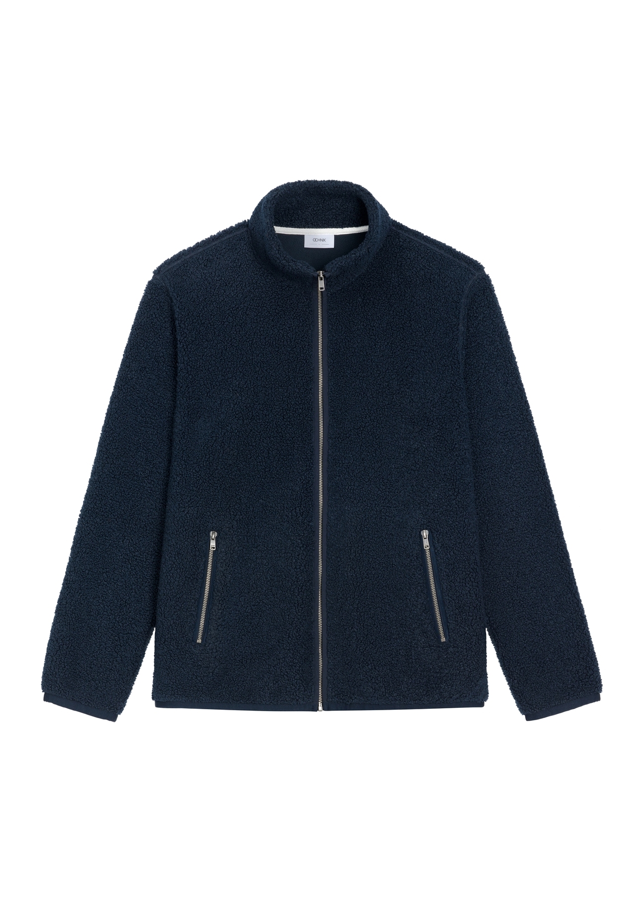 Ciemnogranatowa bawełniana bluza męska BLZMT-0088-7E(Z26), widok produktu z przodu na białym tle.