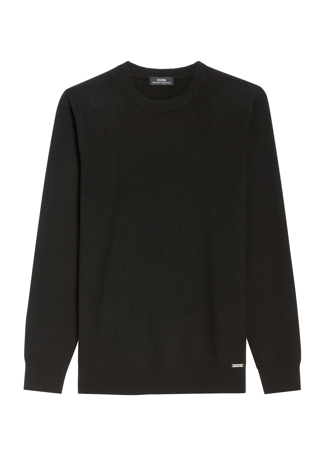 Czarny sweter męski SWEMT-0186-99(Z25), widok produktu z przodu na białym tle.