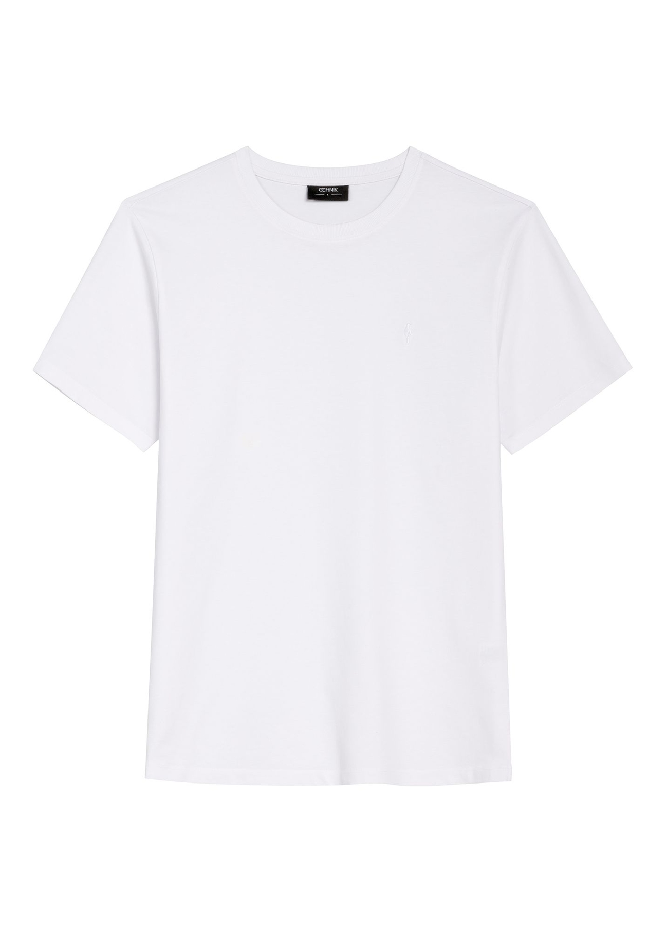 Biały T-shirt męski TSHMT-0120-0A(Z26) widok produktu z przodu na białym tle.