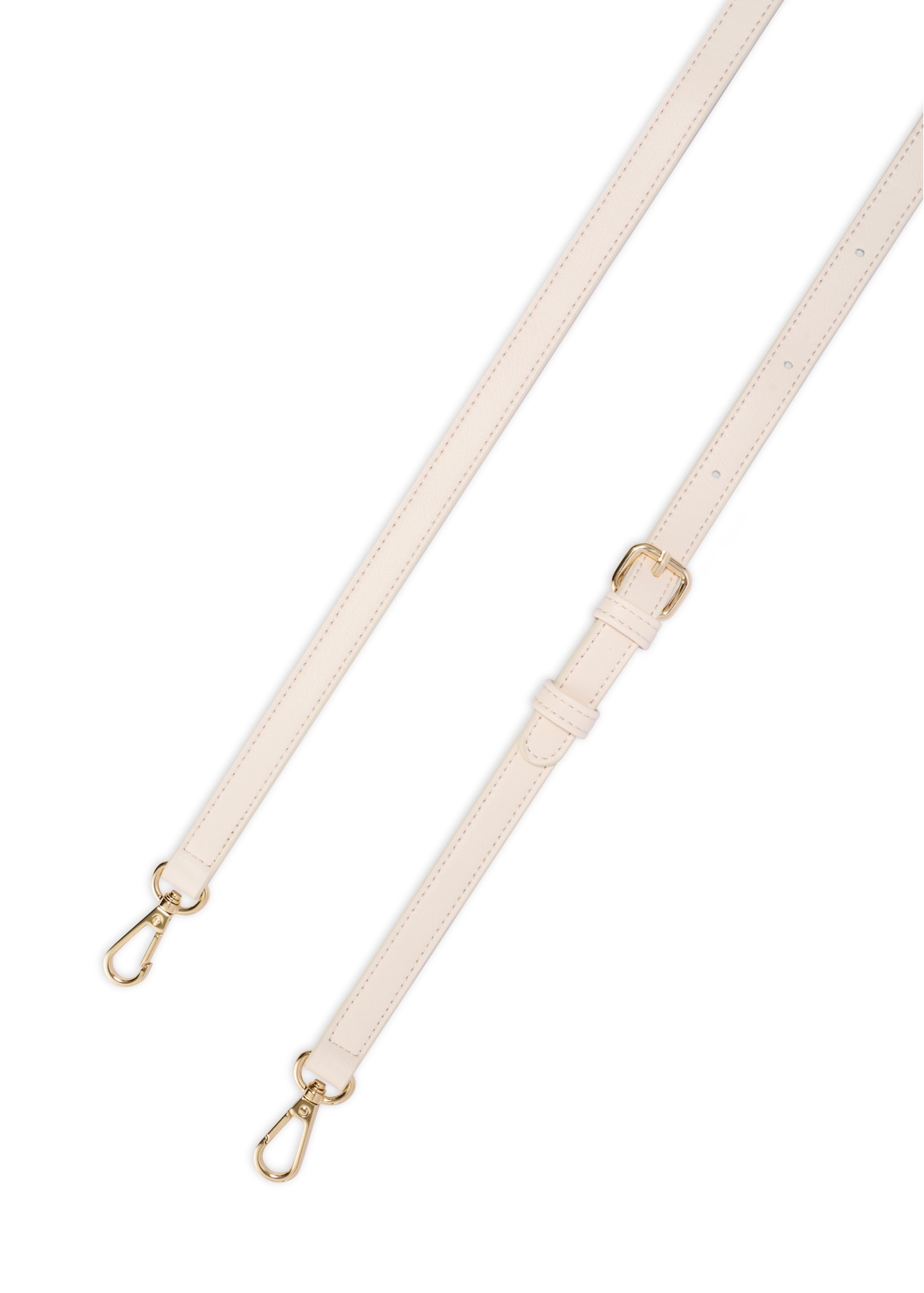 Mała kremowa torebka damska TOREC-1234-0B(W26) - zbliżenie na detal, na białym tle. 