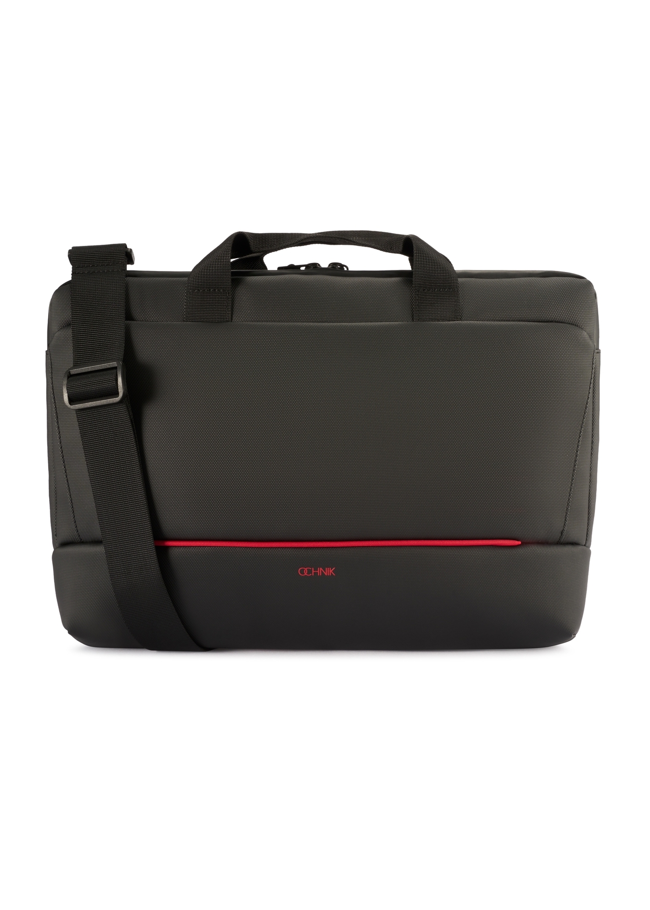 Czarna torba na laptopa TORMN-0398-9J(W26), widok produktu z tyłu na białym tle.