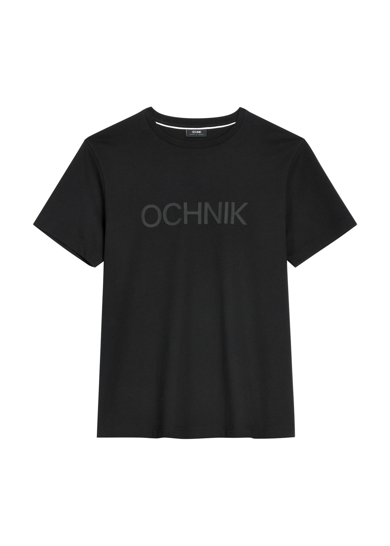 Czarny bawełniany T-shirt męski TSHMT-0154-99(Z26) - widok produktu z przodu, na białym tle. 