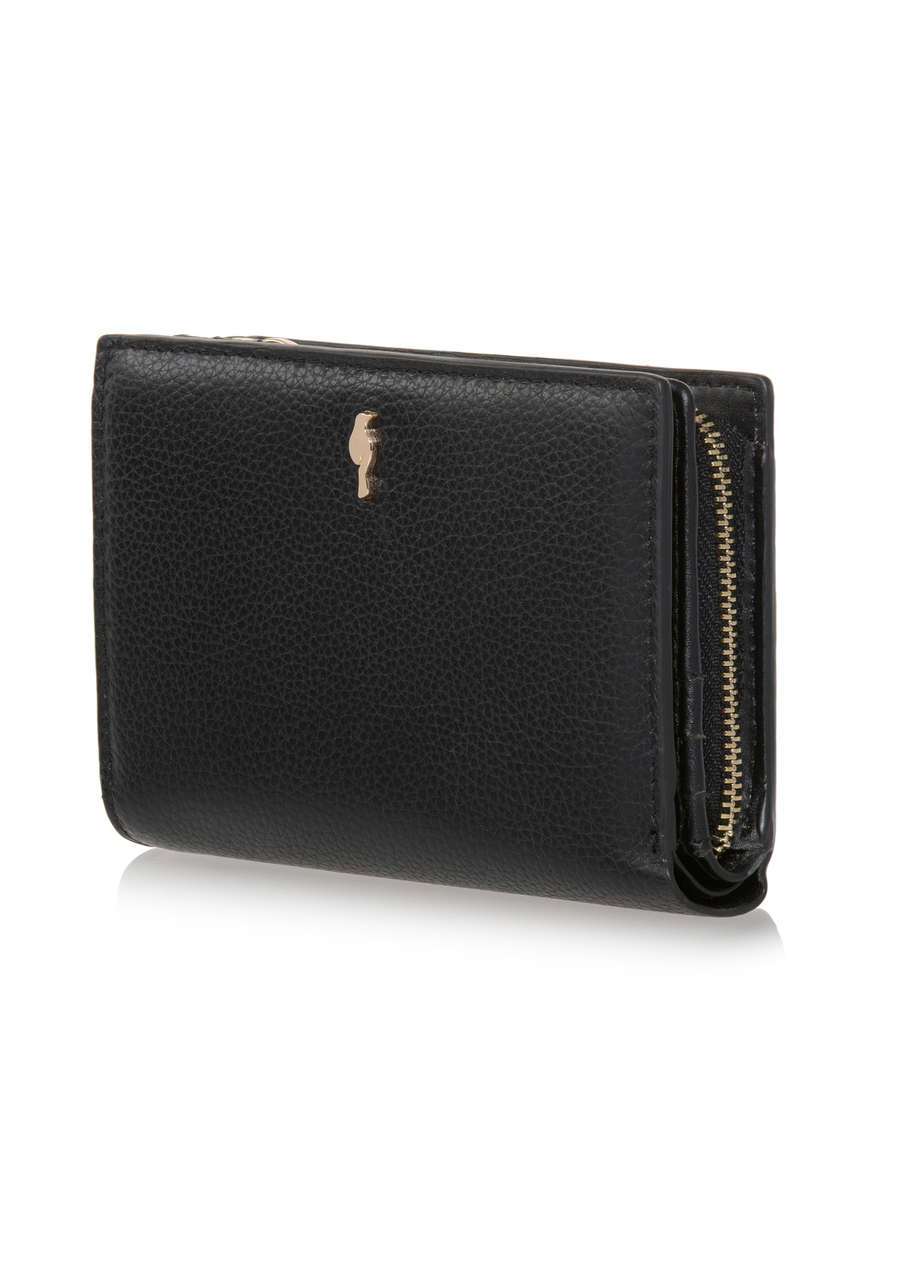Czarny skórzany portfel damski PORES-0834-99(W23)-03
