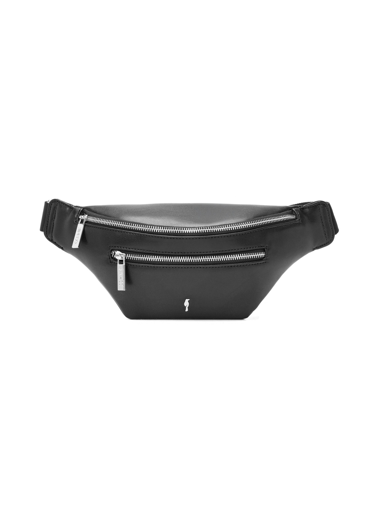 Czarna nerka damska z imitacji skóry TOREC-1190-99(W26), widok produktu z przodu na białym tle.