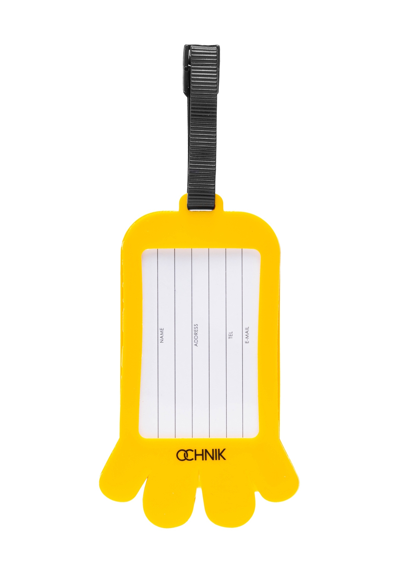 Identyfikator do bagażu AW-012-0004-21(W25), widok produktu z tyłu na białym tle.
