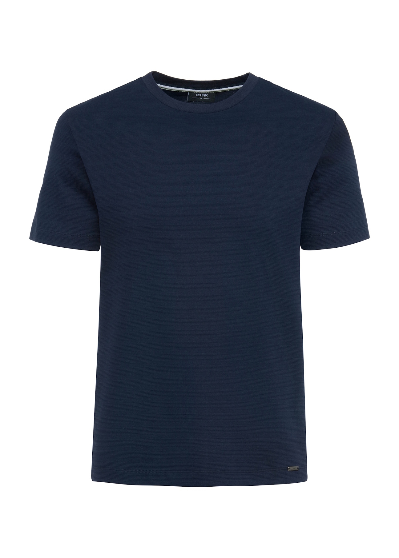 Granatowy T-shirt męski z bawełny TSHMT-0119-69(W25)-04