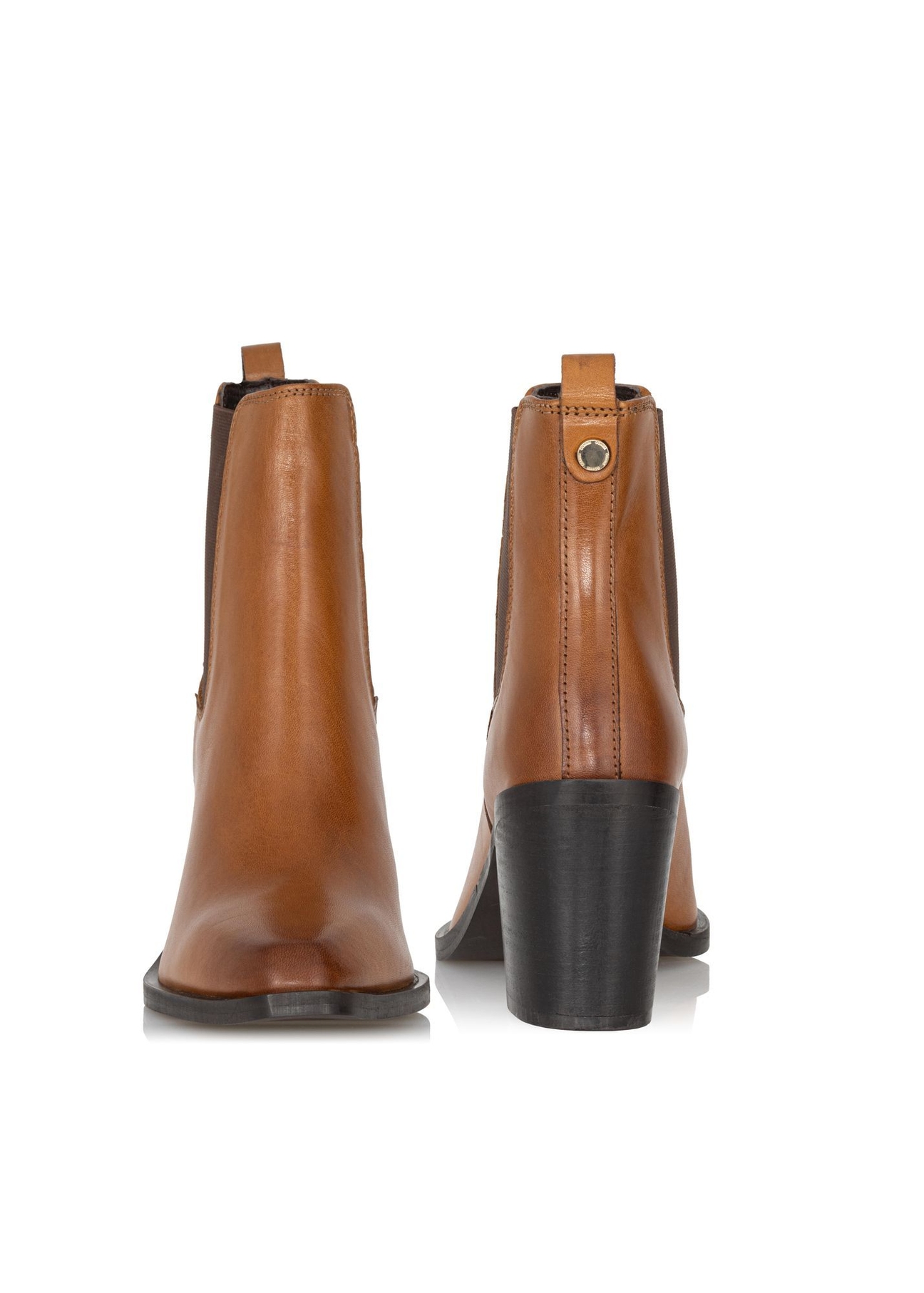 Brązowe skórzane botki damskie BUTYD-1024-87(Z23)-03
