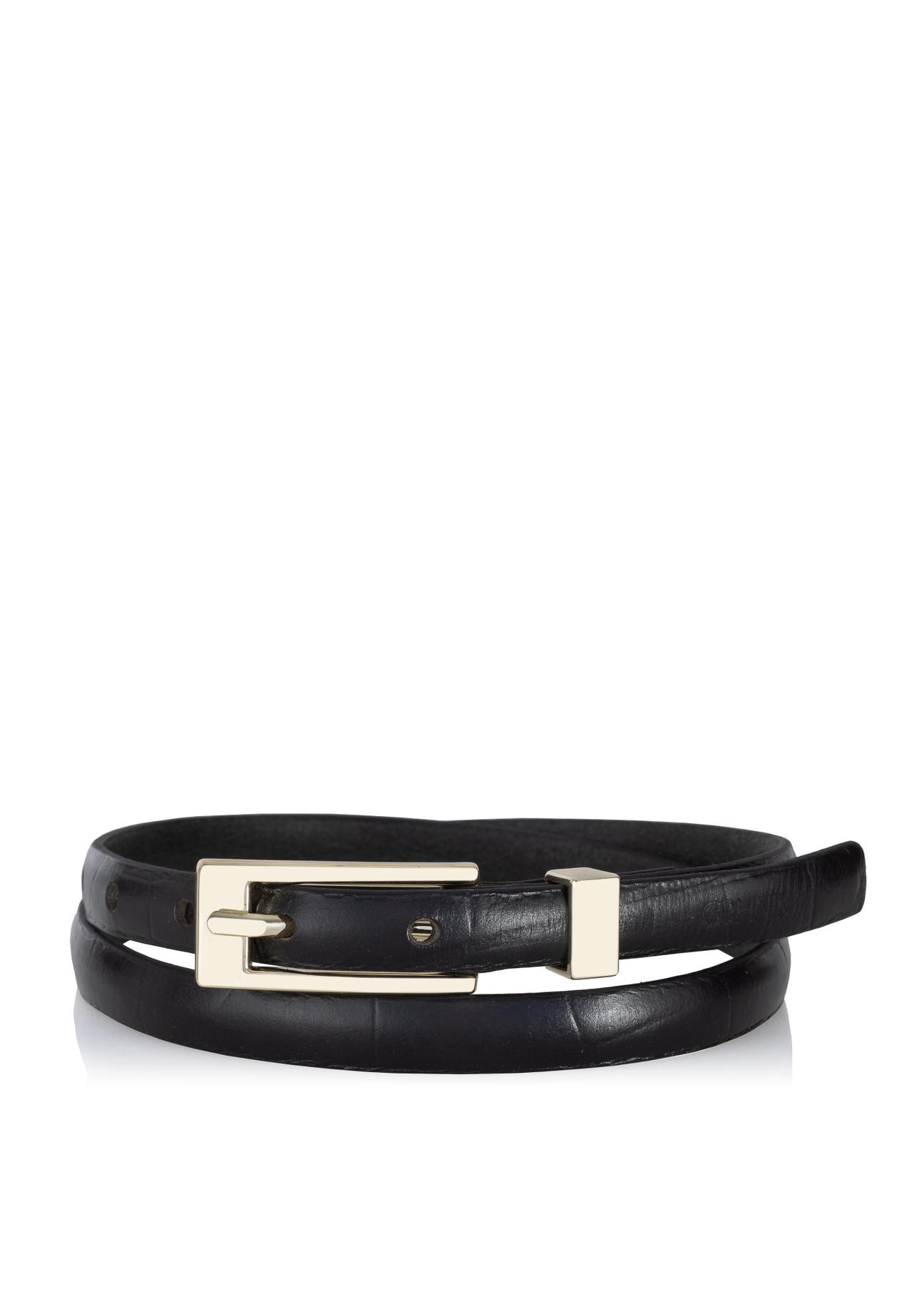 Cienki skórzany pasek damski croco PASDS-0150C-97(Z23)-01