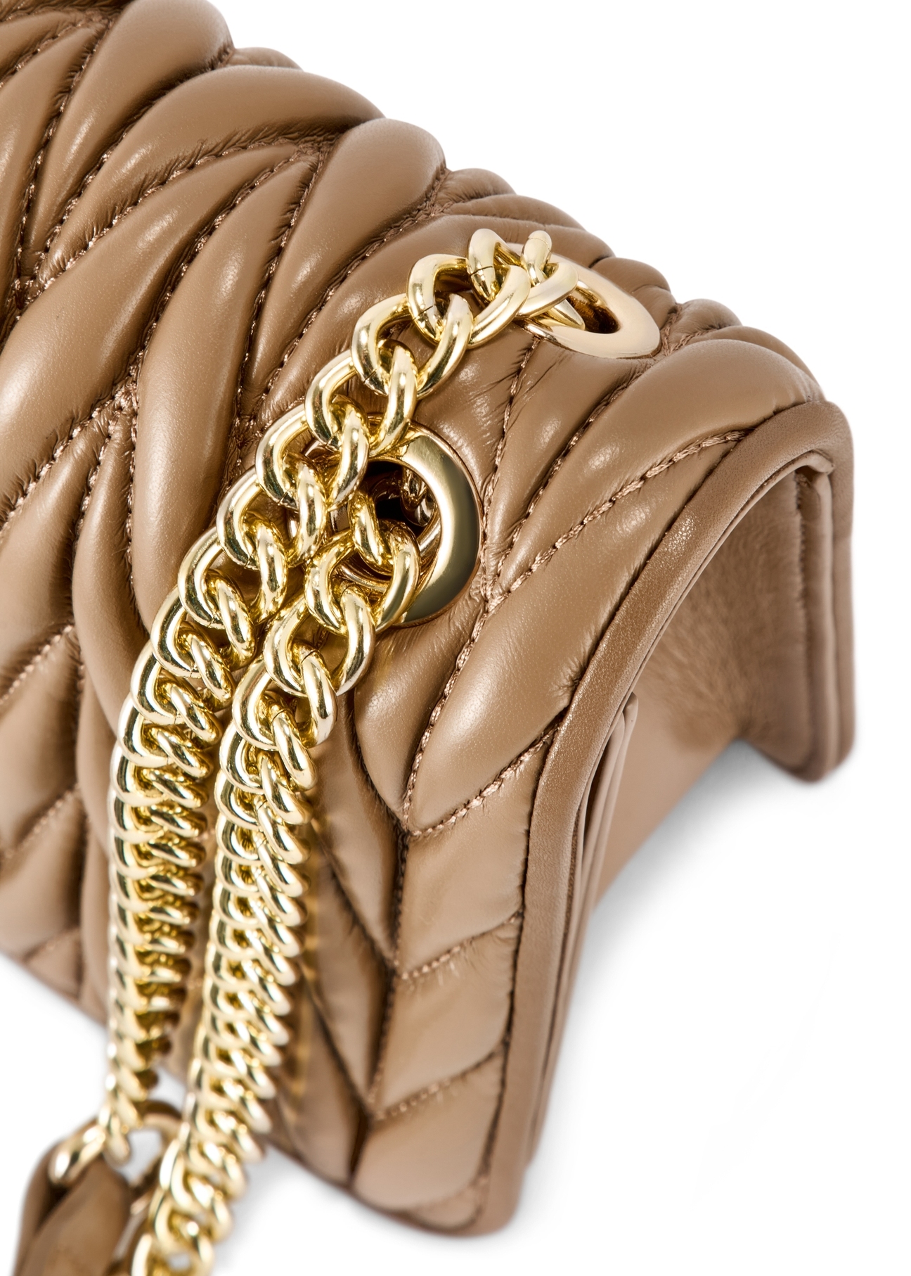 Beżowa torebka damska z łańcuszkiem TOREC-1102-24(Z25)