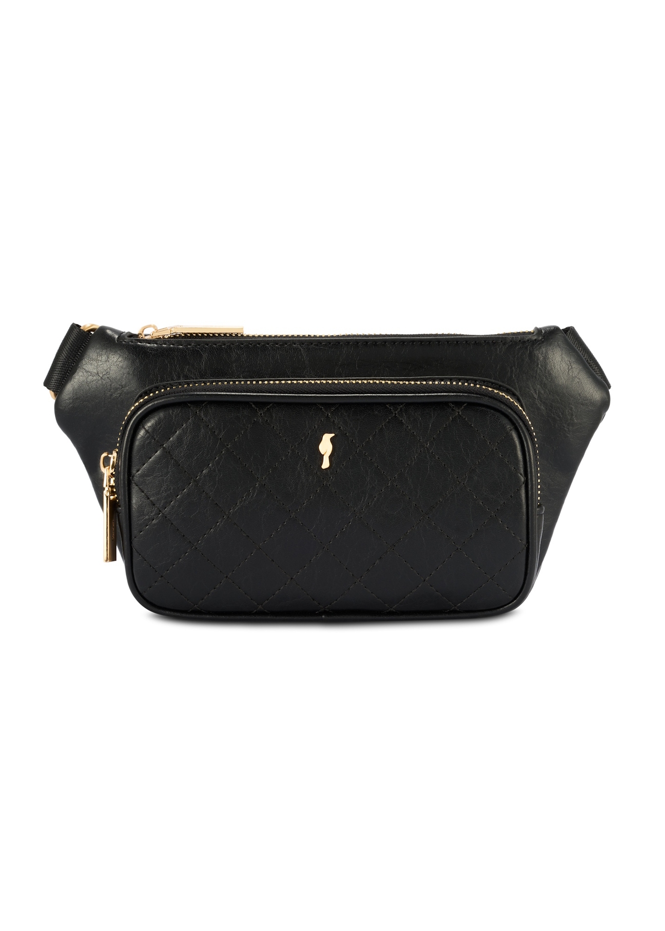 Czarna nerka damska z przeszyciami TOREC-1192-99(W26), widok produktu z przodu na białym tle.