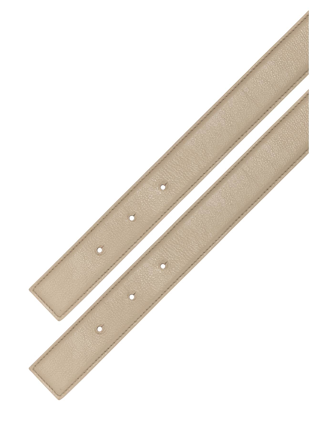 Skórzana torebka damska w kolorze jasnego beżu TORES-1254-1A(W26), widok zbliżenia na detal produktu na białym tle.