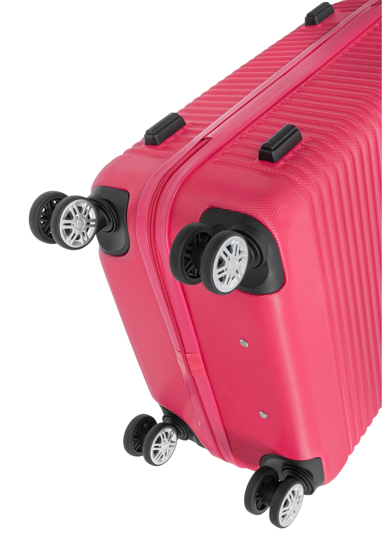 Komplet walizek na kółkach 19'/24'/28' WALAB-0040-5E(W26), zbliżenie na kółka produktu na białym tle.