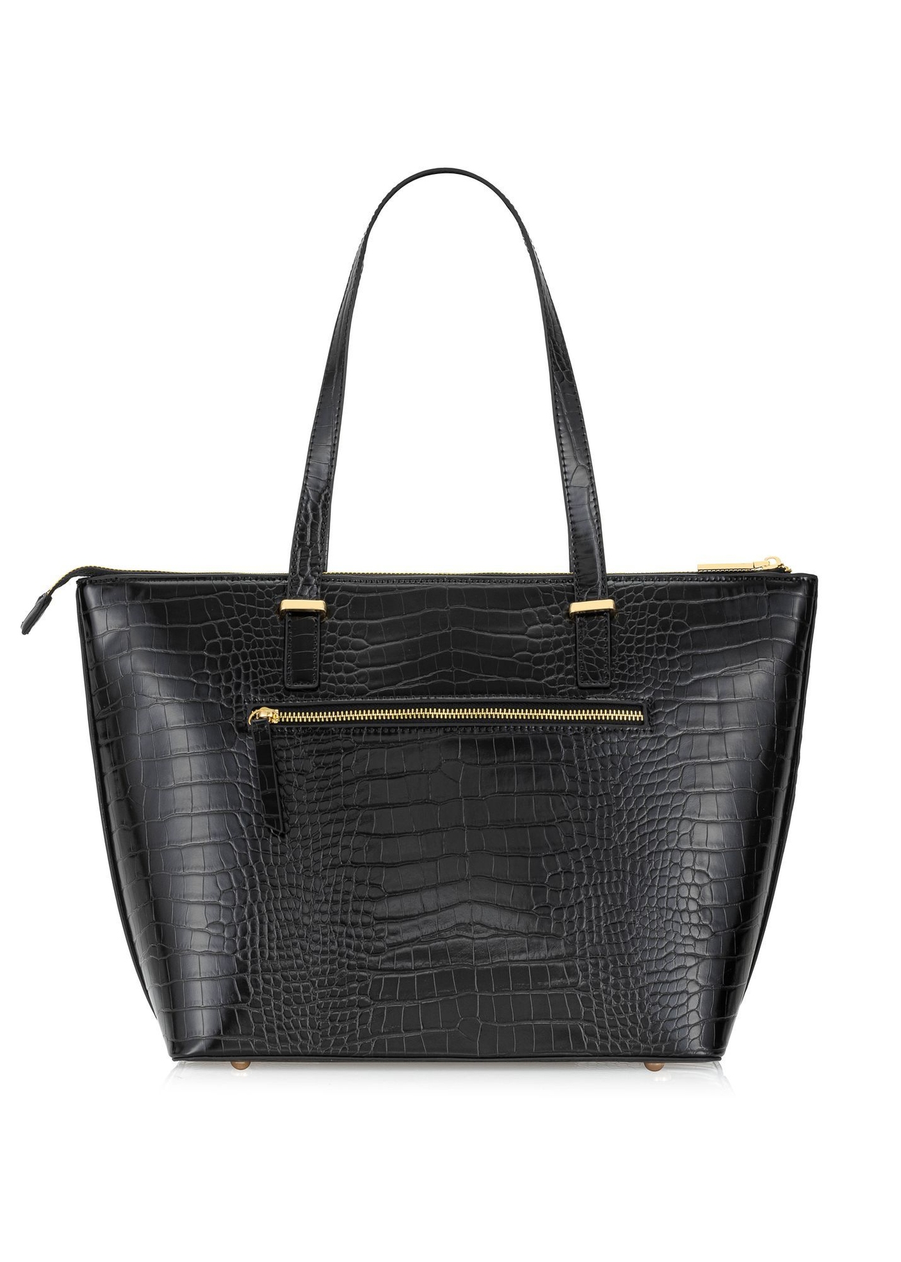 Elegancka torebka shopper damska TOREC-0953A-97(Z25), widok produktu z tyłu na białym tle.