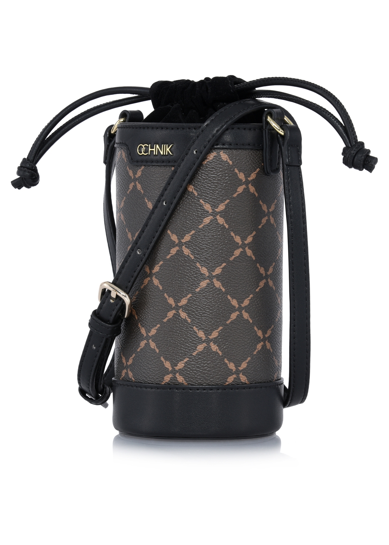 Brązowa torebka damska z monogramem TOREC-0895-98(W24)-02