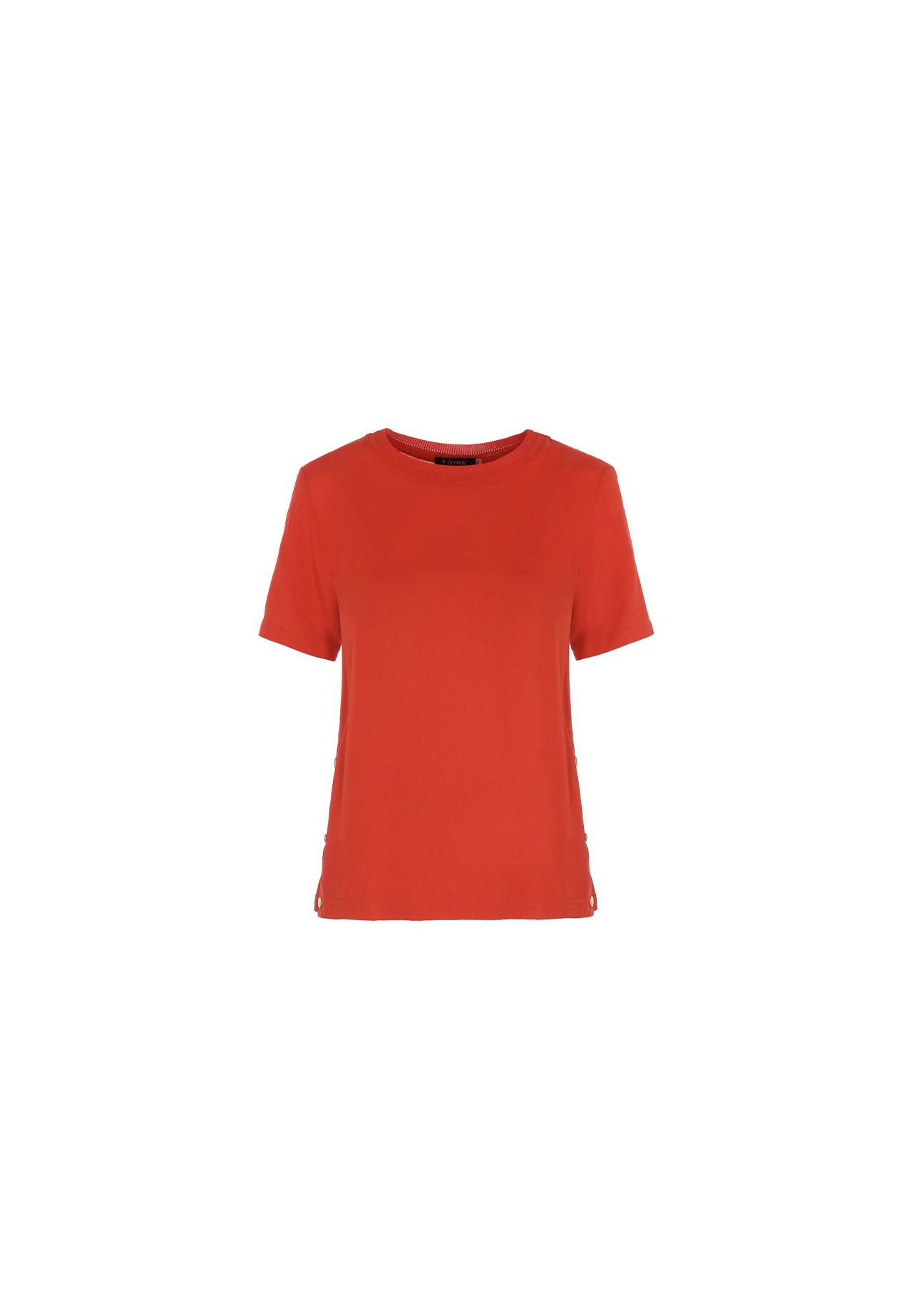 Czerwona bluzka basic damska BLUDT-0076-42(W20)-01