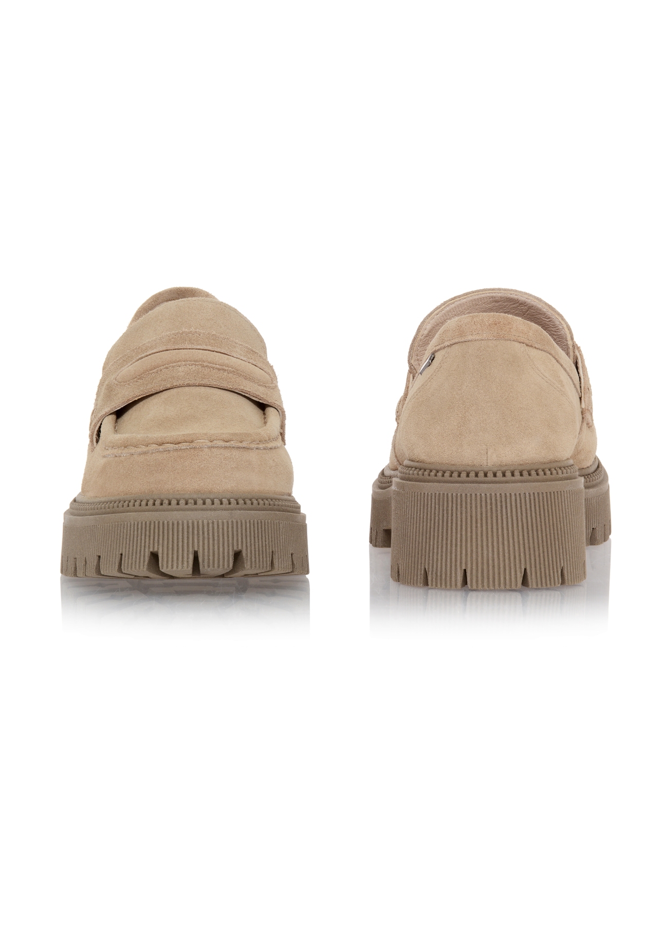 Skórzane welurowe loafersy damskie BUTYD-1034-81(Z23)-03