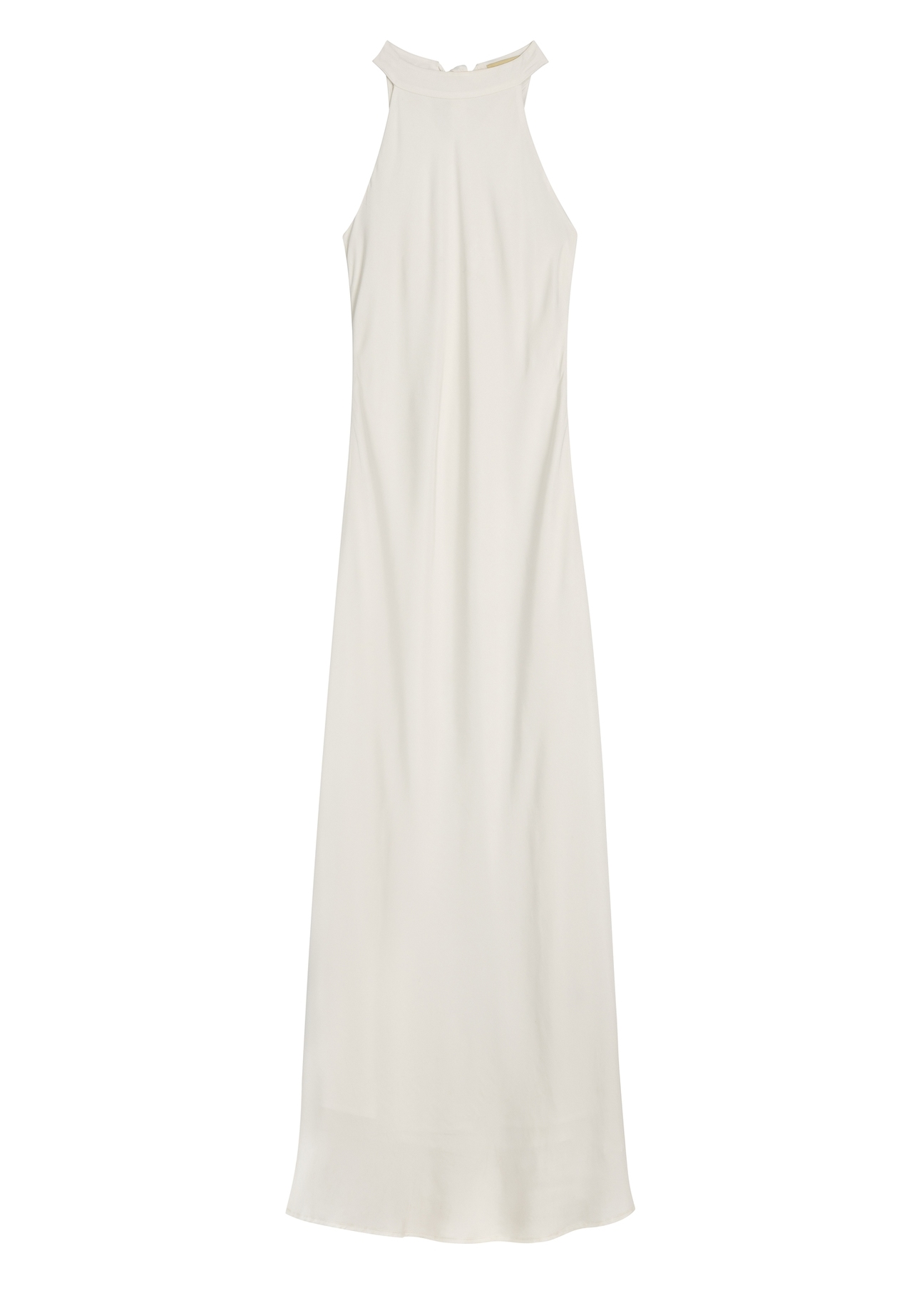 Sukienka ecru z wiskozy SUKDT-0264-0B(W26) - widok produktu z przodu, na białym tle. 