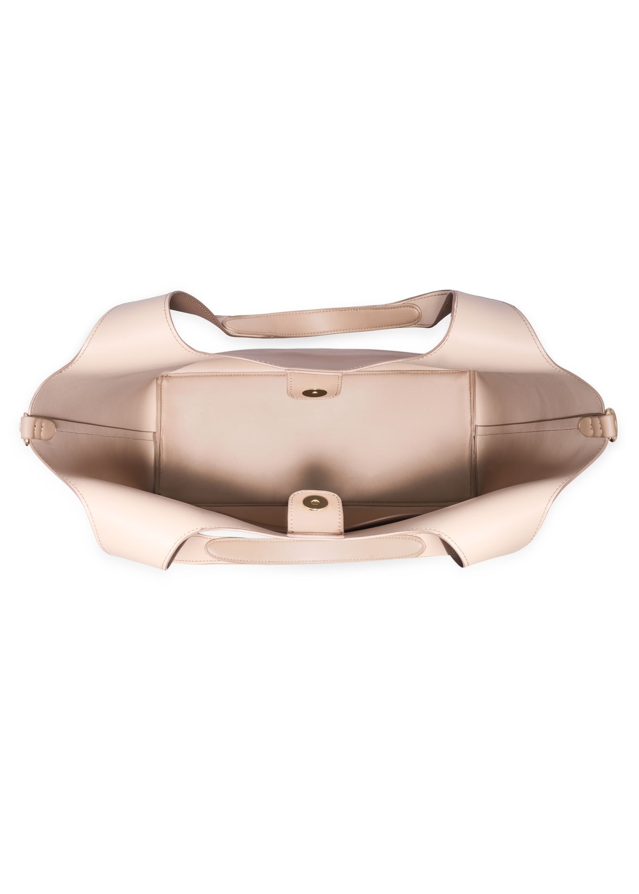 Torebka shopper damska w kolorze ecru TOREC-1259-0B(Z26) - widok produktu z góry, na białym tle.