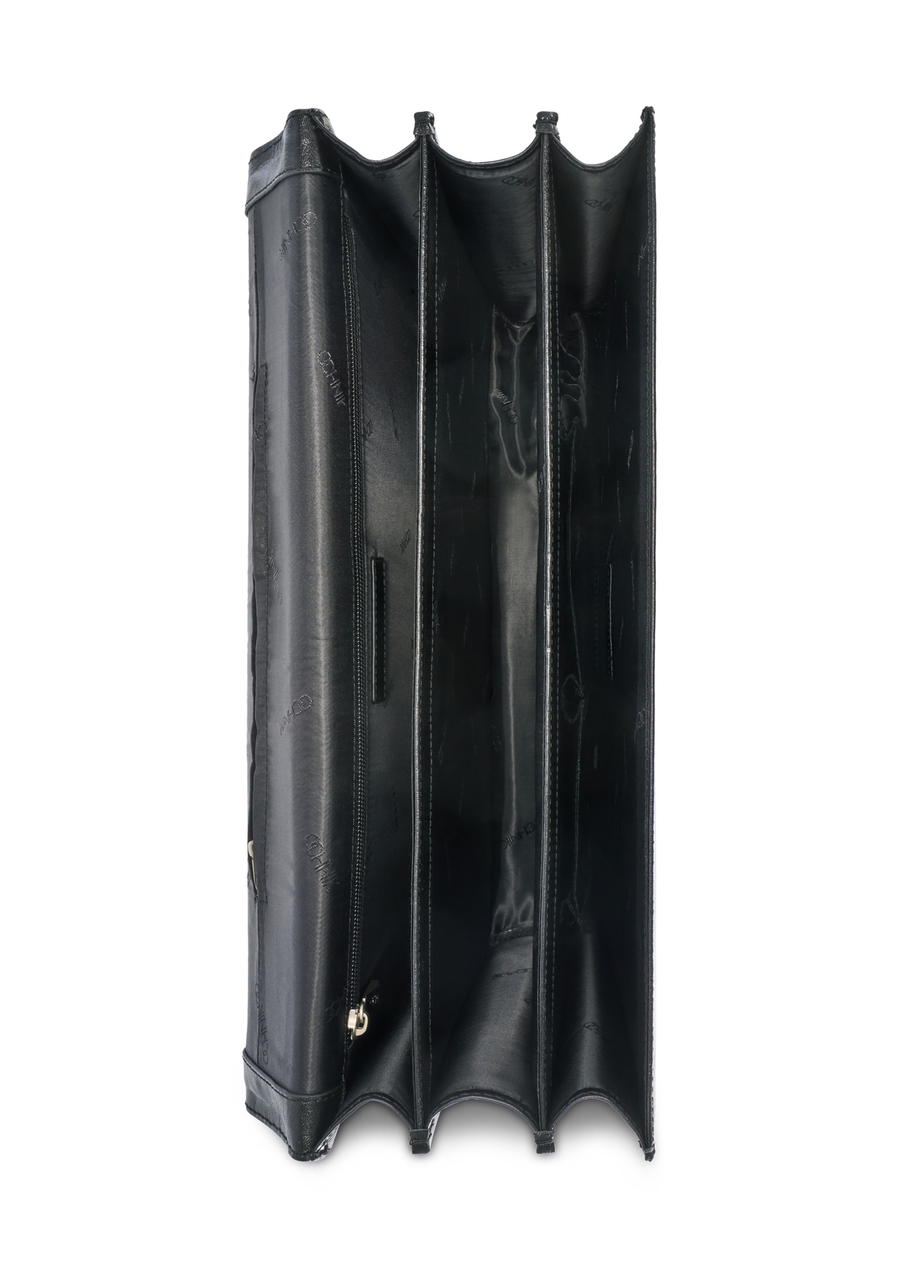 Skórzana teczka męska TORMS-0478-99(Z25), widok produktu od środka na białym tle.