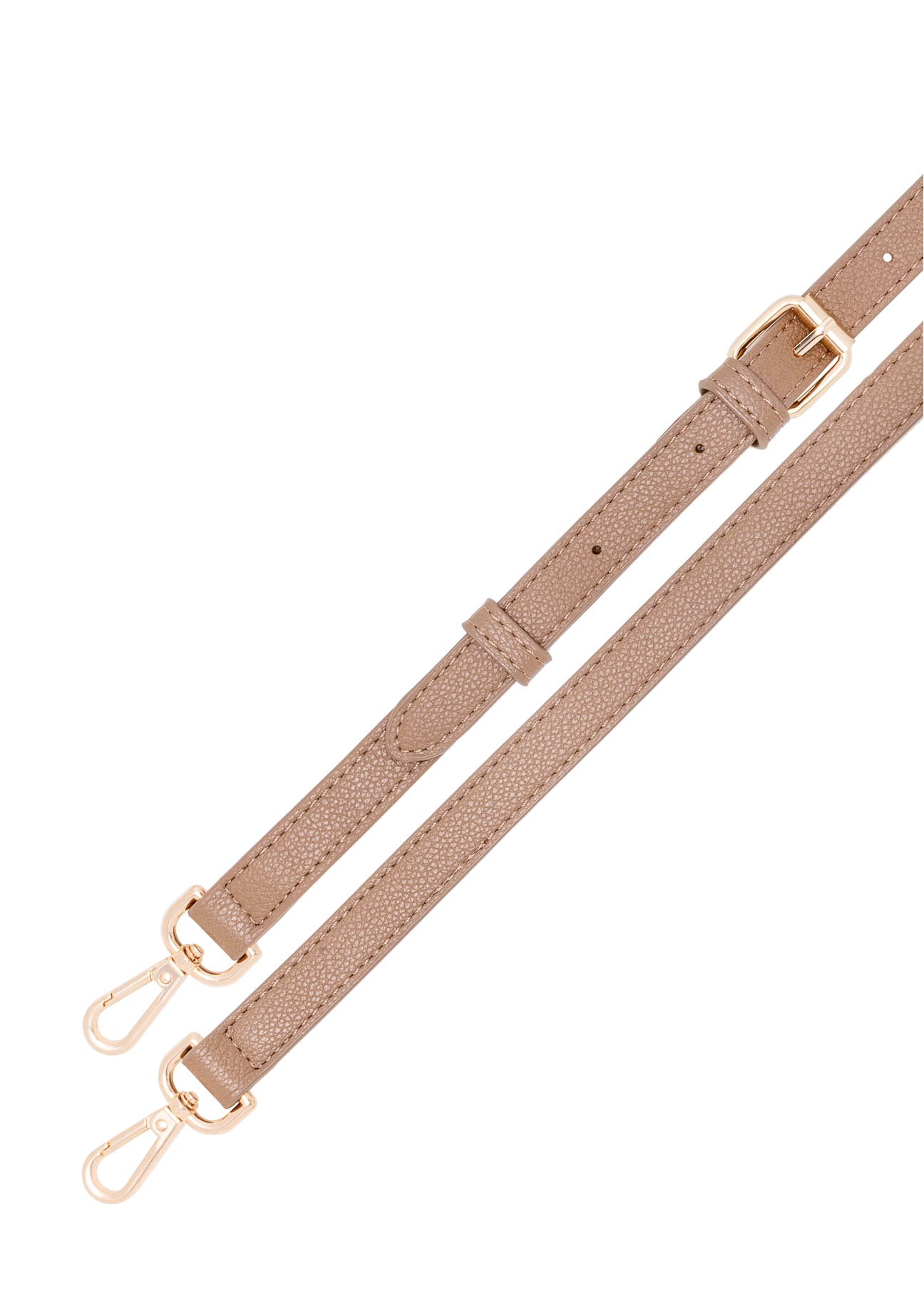 Torebka shopper na ramię w kolorze camelu TOREC-0885B-81(Z25), widok na odpinany pasek produktu na białym tle.-02