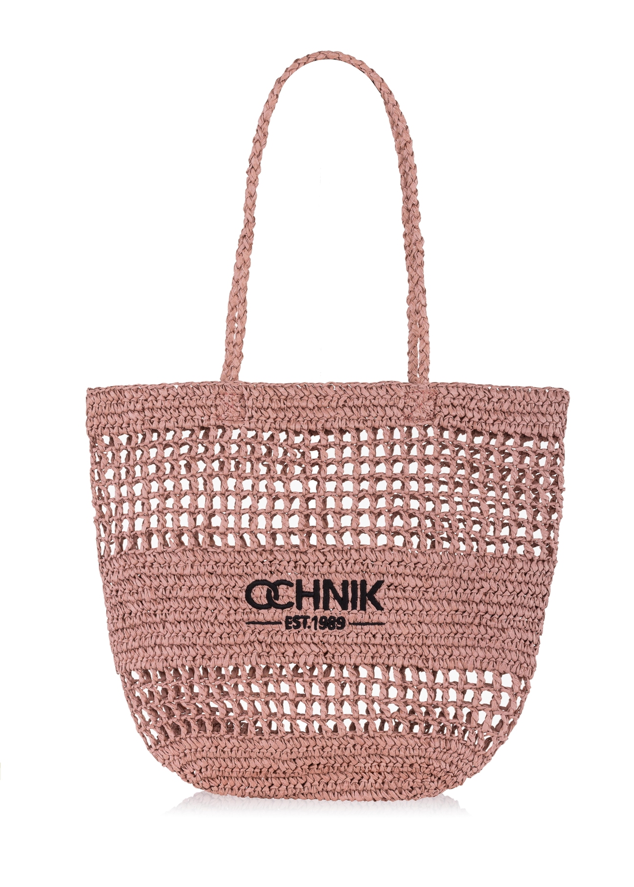 Słomkowa różowa torebka shopper damska TOREC-0924-34(W24)-01