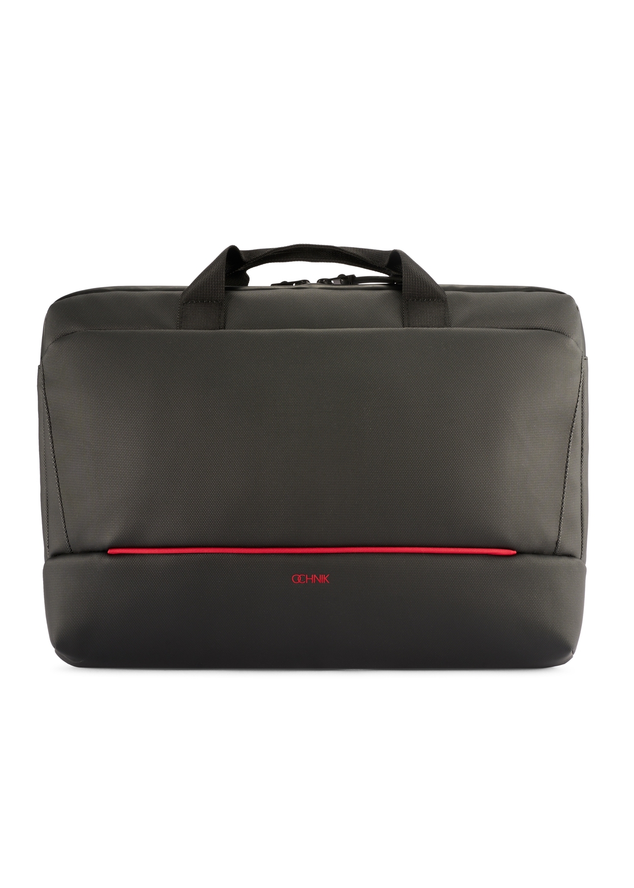 Czarna torba na laptopa TORMN-0398-9J(W26), widok produktu z przodu na białym tle.