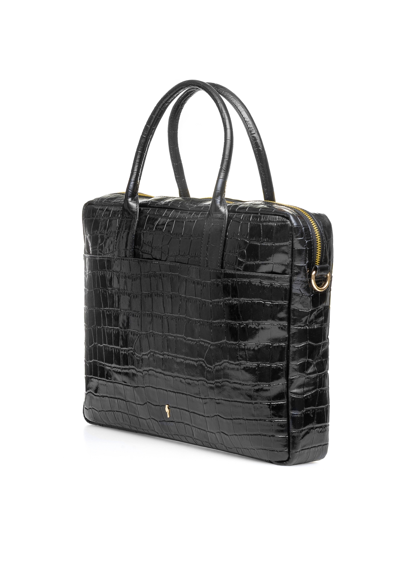 Skórzana elegancka torba damska croco TORES-1128E-99(Z25), widok produktuskosem na białym tle.