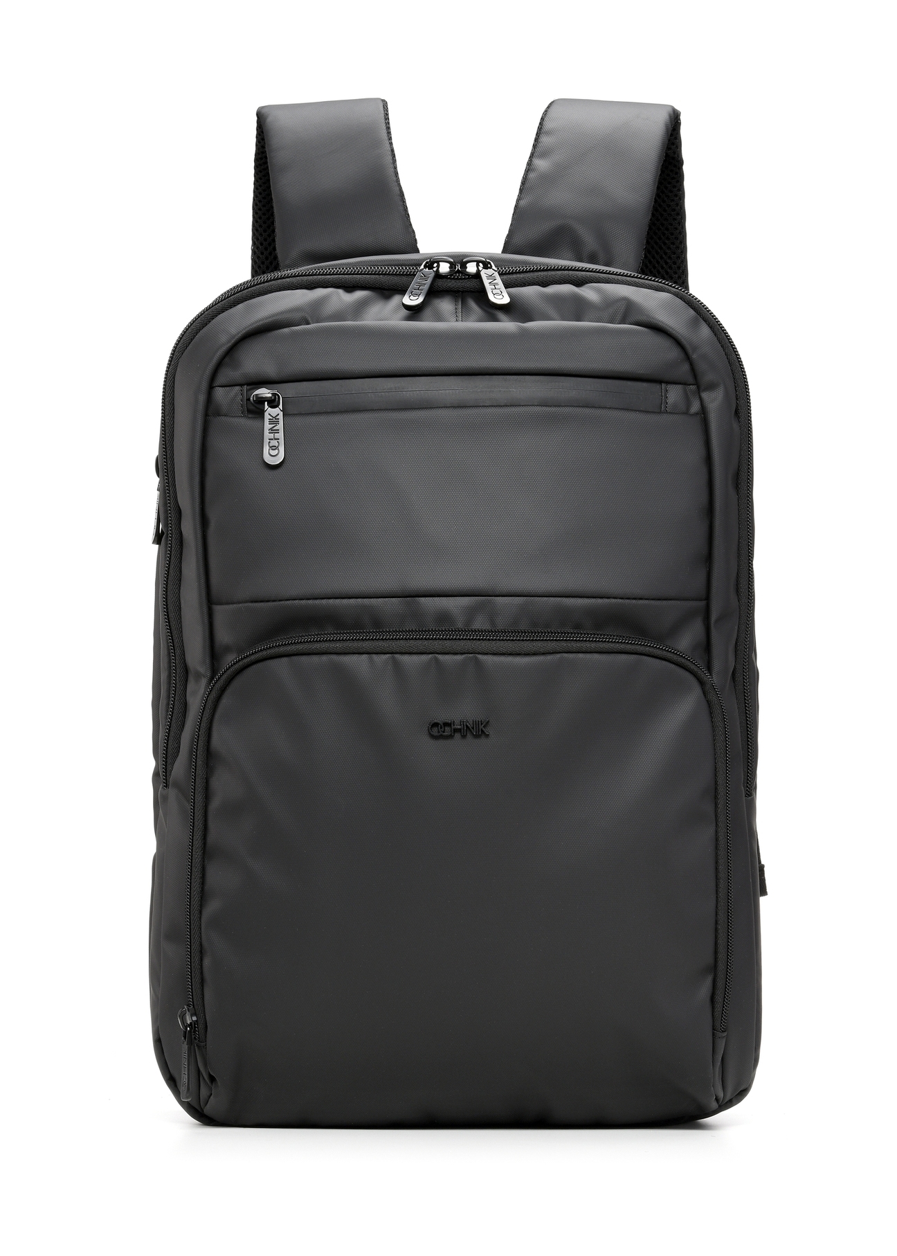 Czarny plecak męski TORMN-0410-99(W26) - widok produktu z przodu, na białym tle. 