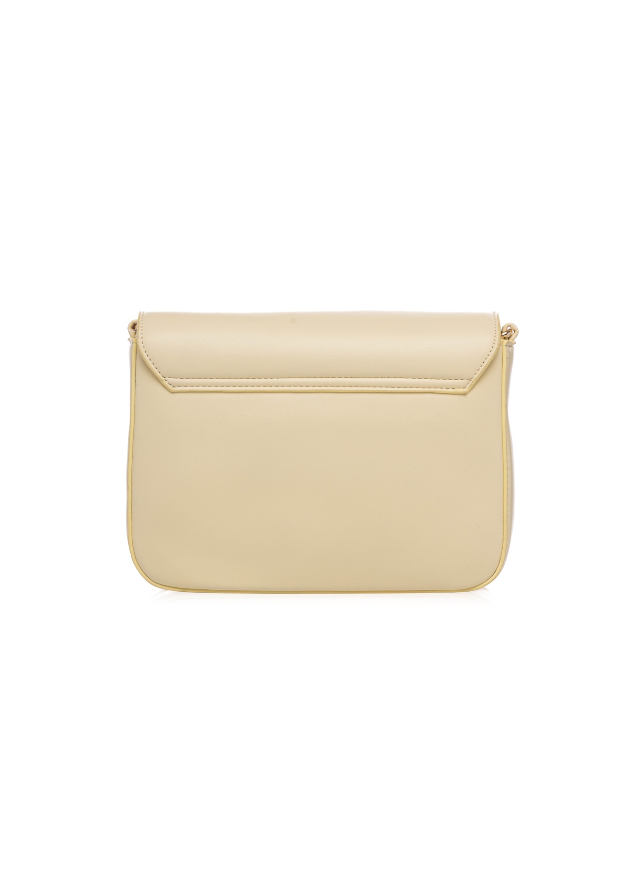 Jasnożółta listonoszka damska z łańcuszkiem TOREC-0767-2A(W26), widok produktu z tyłu na białym tle.