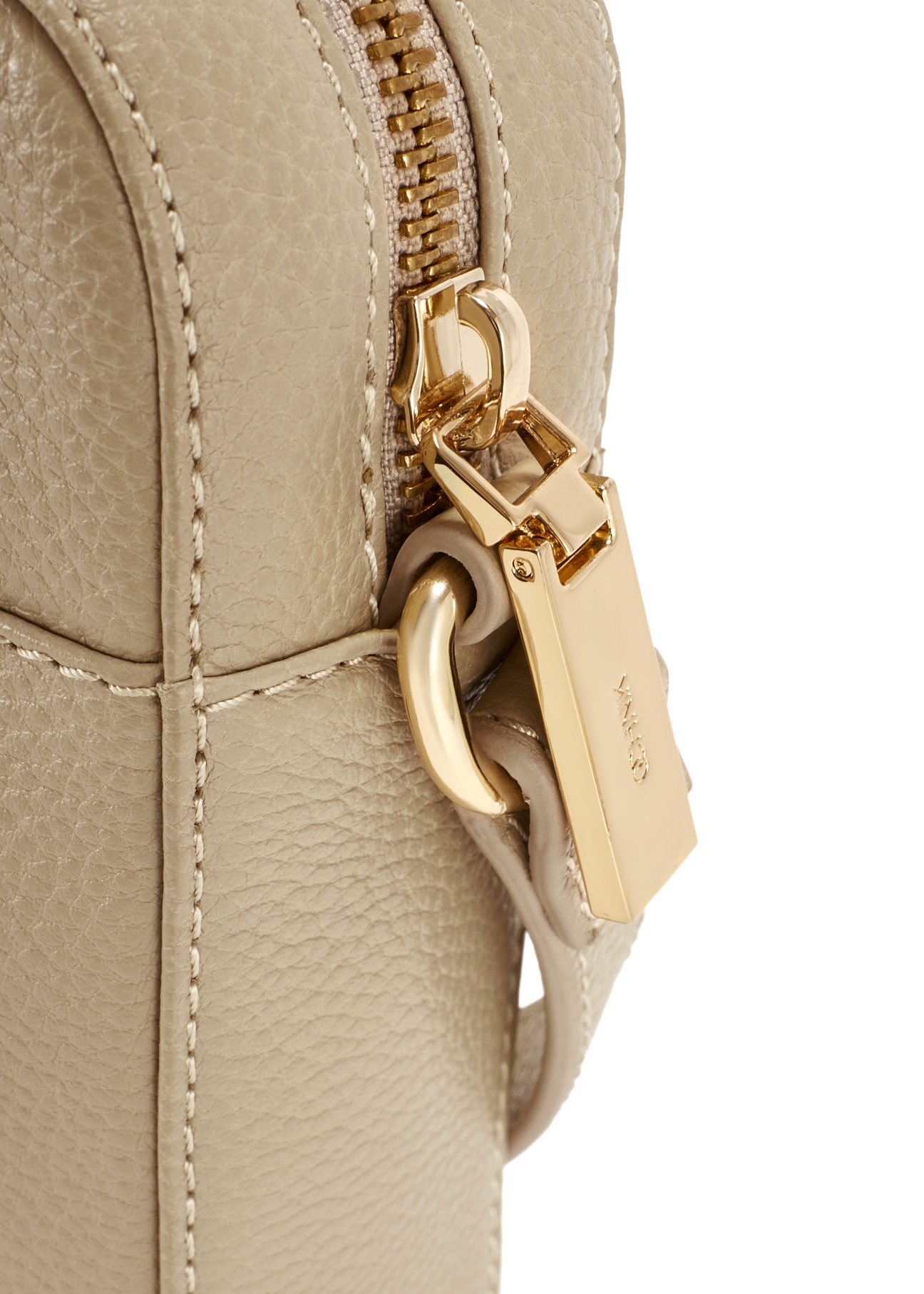 Beżowa mała skórzana torebka damska TORES-1269-1B(W26)