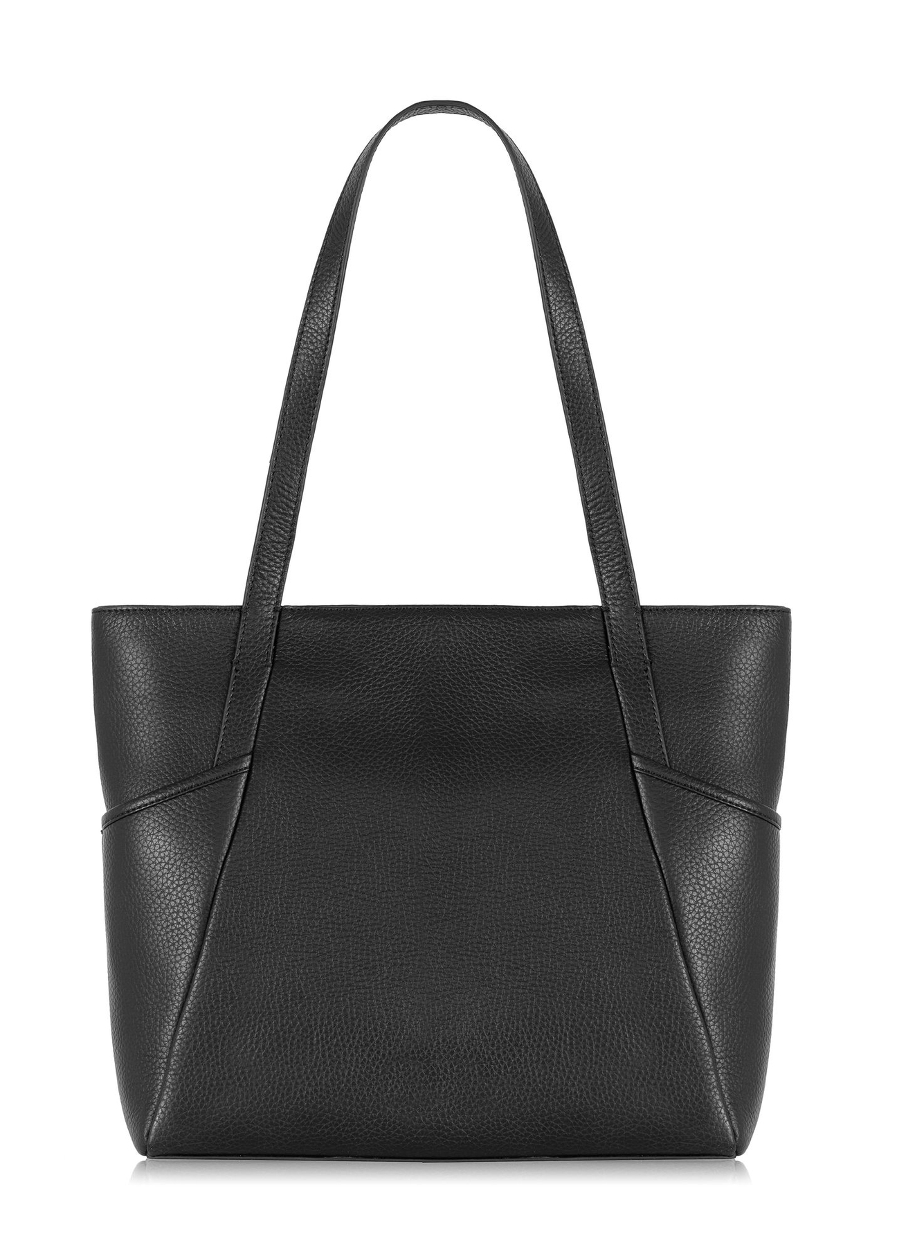 Czarna skórzana torebka shopper TORES-0980-99(W24)-05