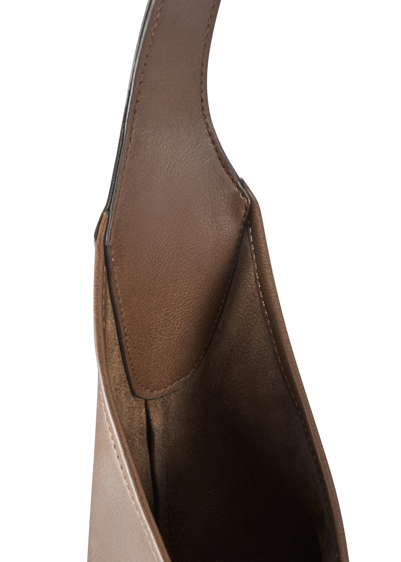 Jasnobrązowa duża torebka damska TOREC-1199-1K(W26), zbliżenie na detal na białym tle.