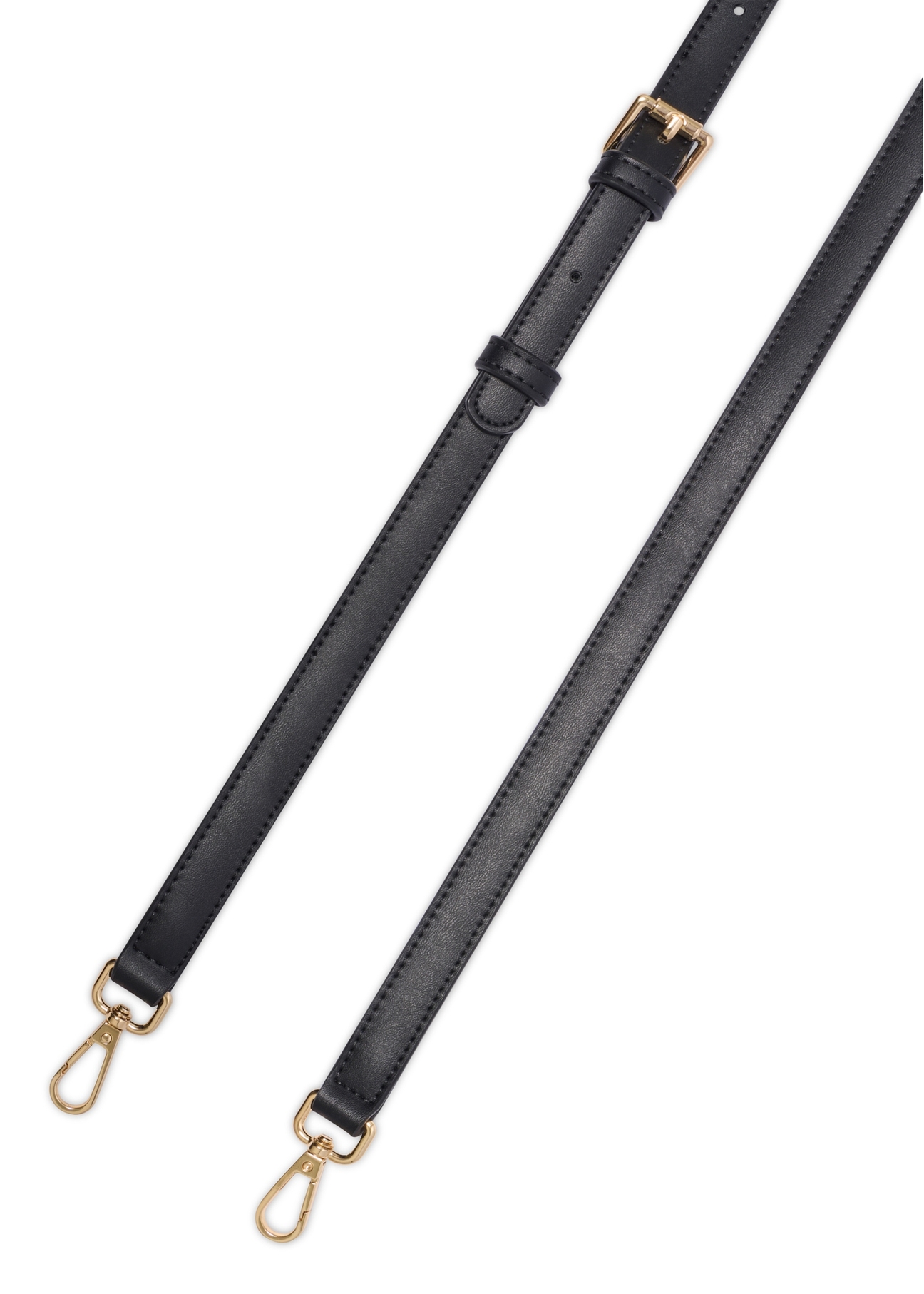 Czarna torebka damska na ramię TOREC-1189-99(W26) - zbliżenie na detal, na białym tle. 