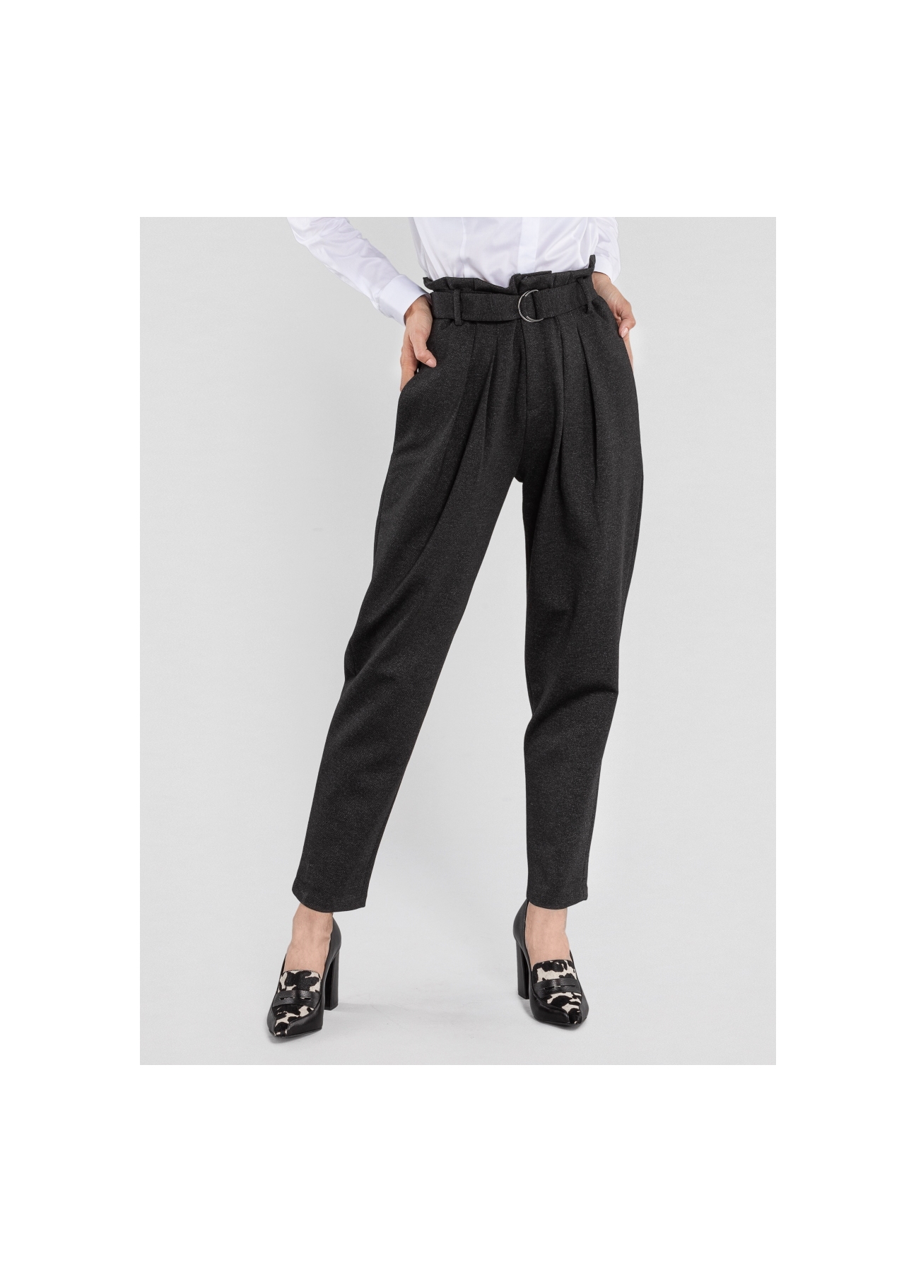 Eleganckie grafitowe spodnie damskie SPODT-0050-96(Z20)-01