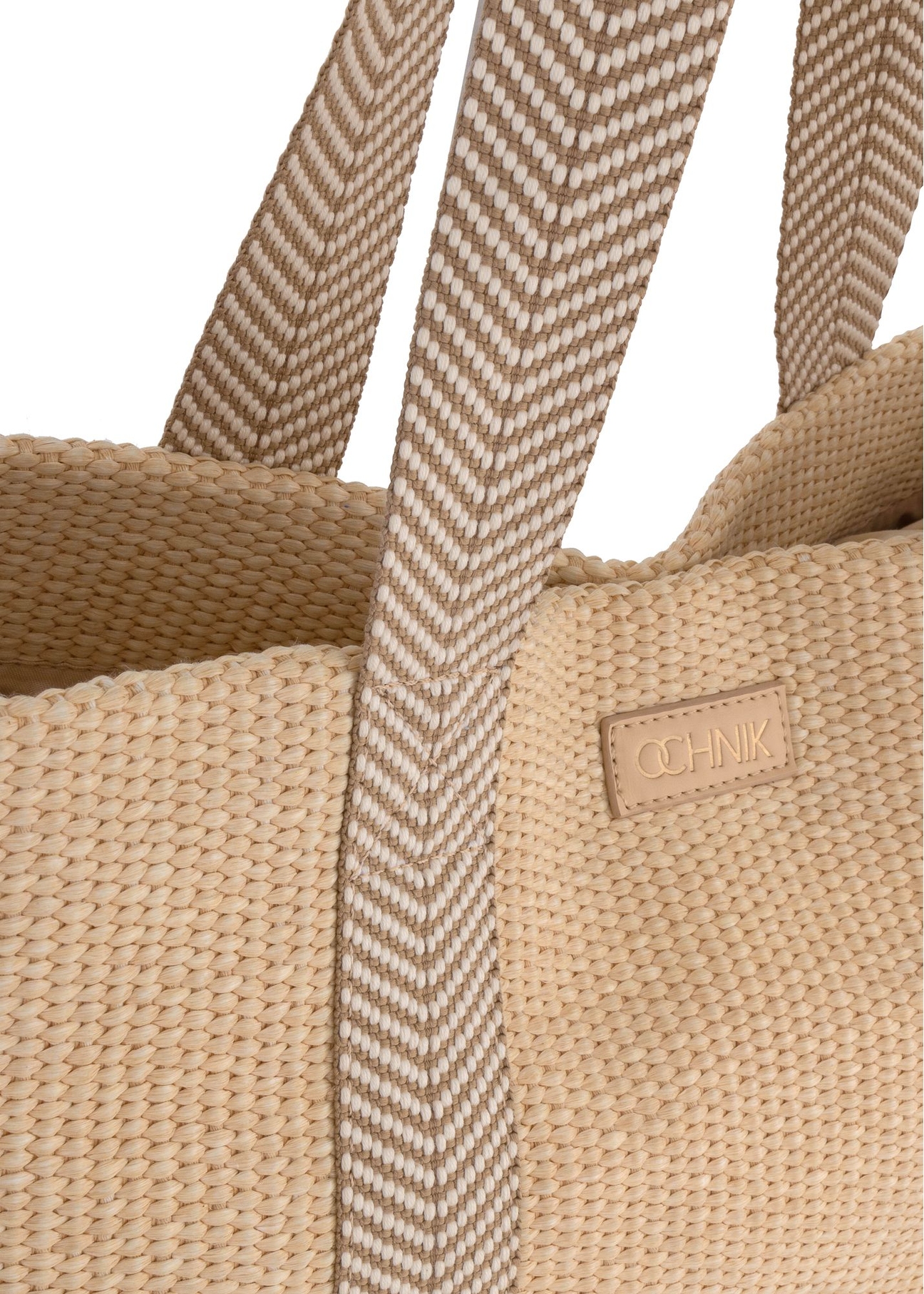 Duża torebka shopper z imitacji słomki TOREC-0929-81(W24)-06
