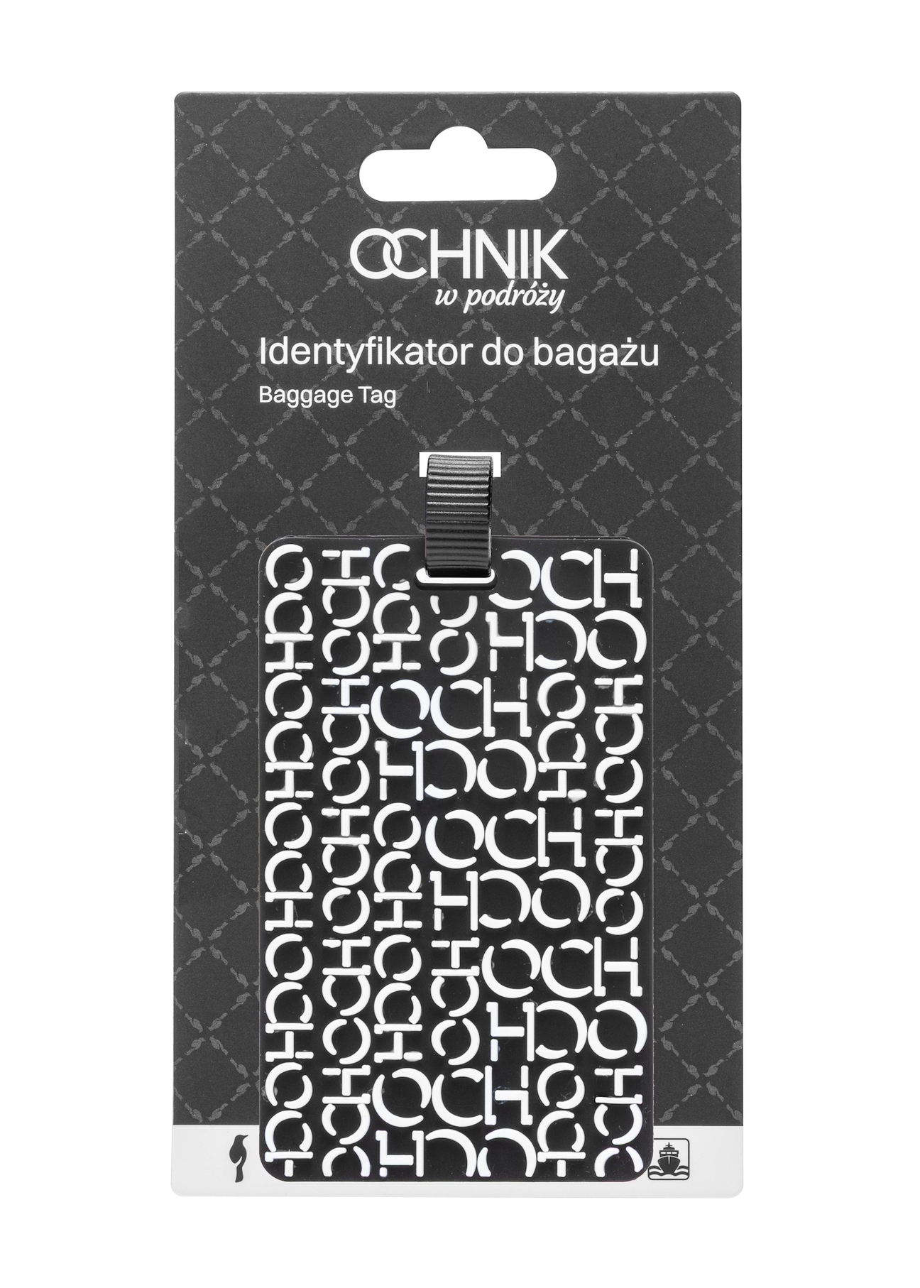 Identyfikator do bagażu AW-012-0006-98(W25), widok produktu z przodu na białym tle.