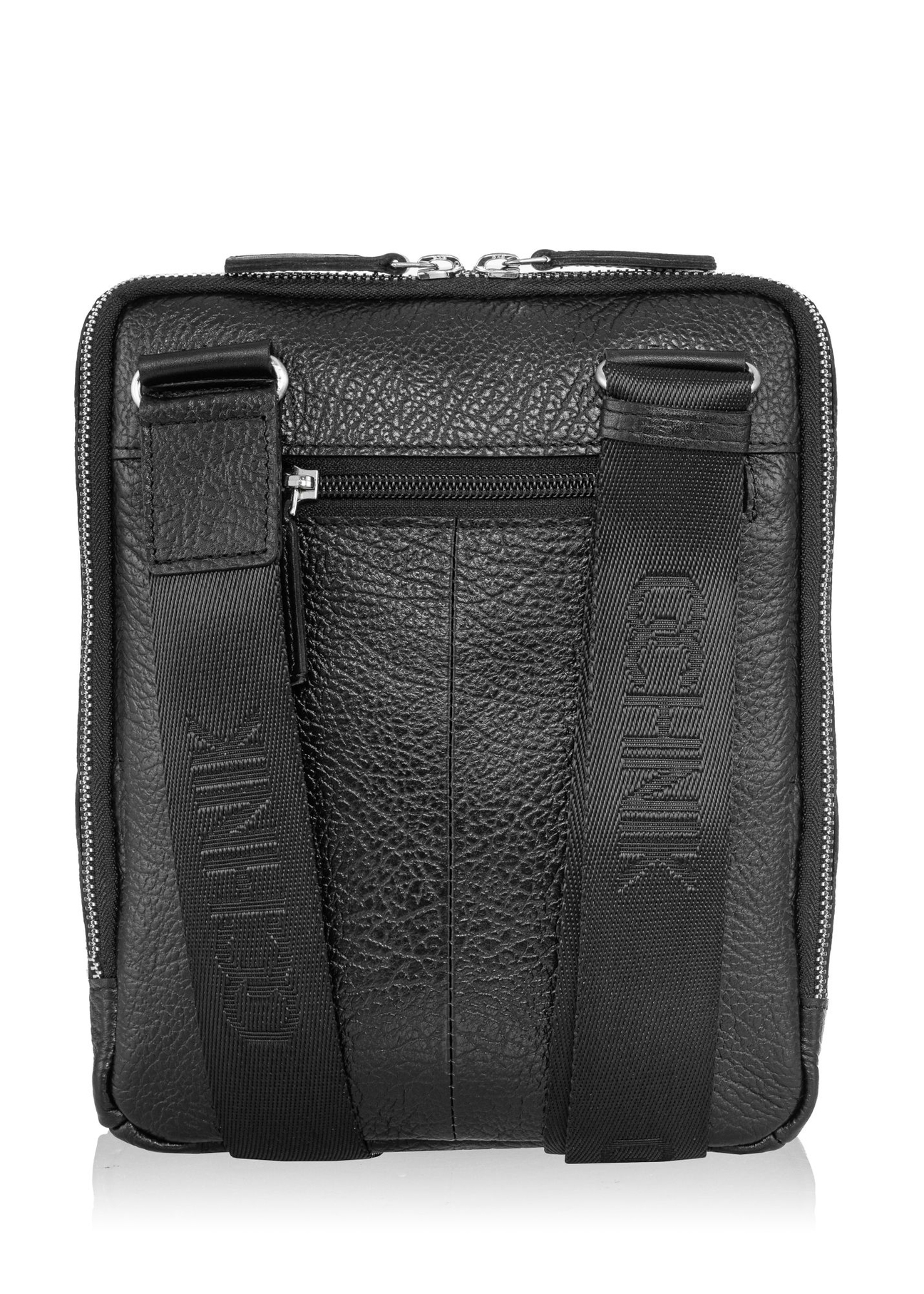 Skórzana listonoszka męska TORMS-0294A-99(Z25), widok produktu z tyłu na białym tle.