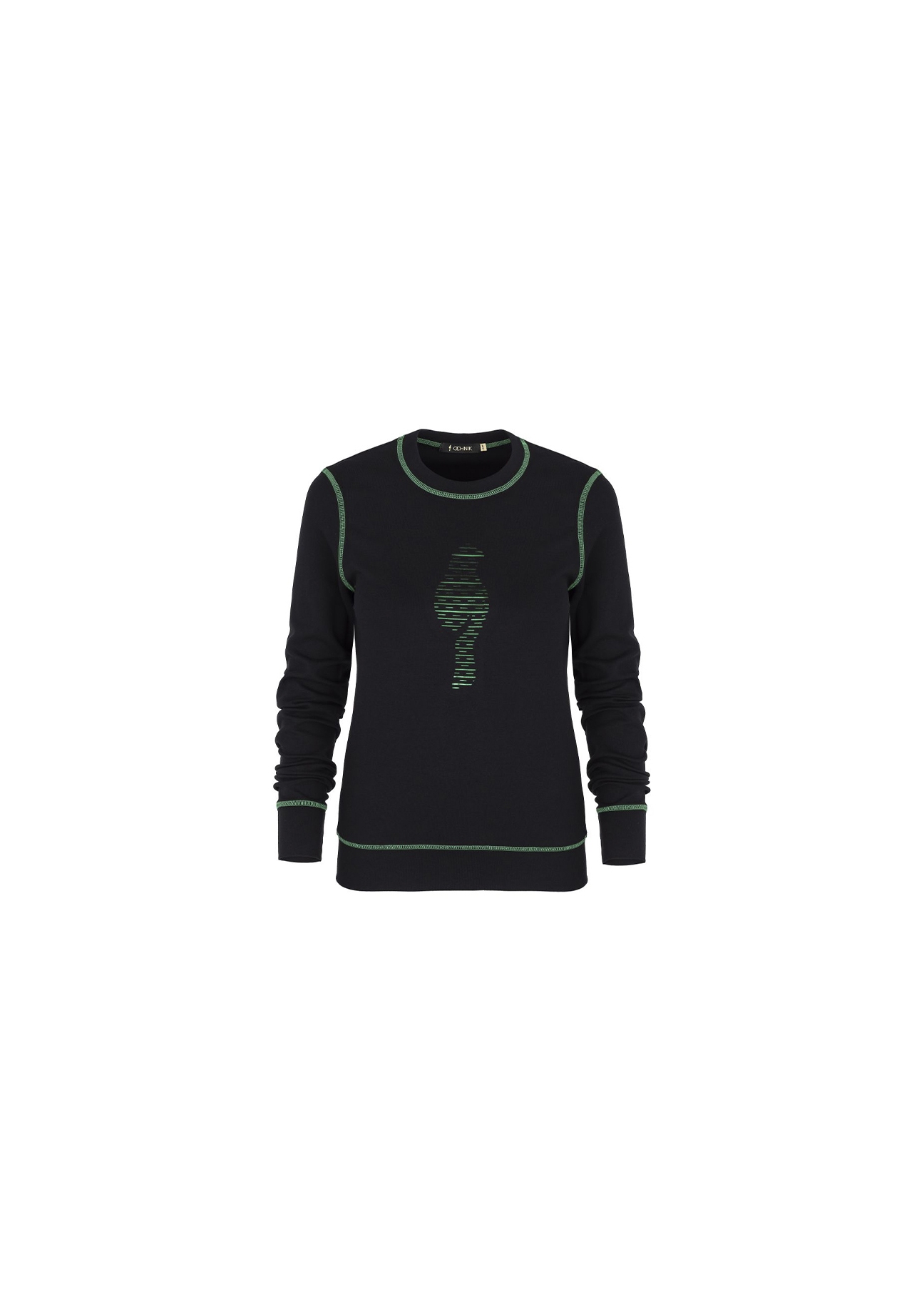 Bluza damska z zielonymi elementami BLZDT-0010-99(Z19)-01