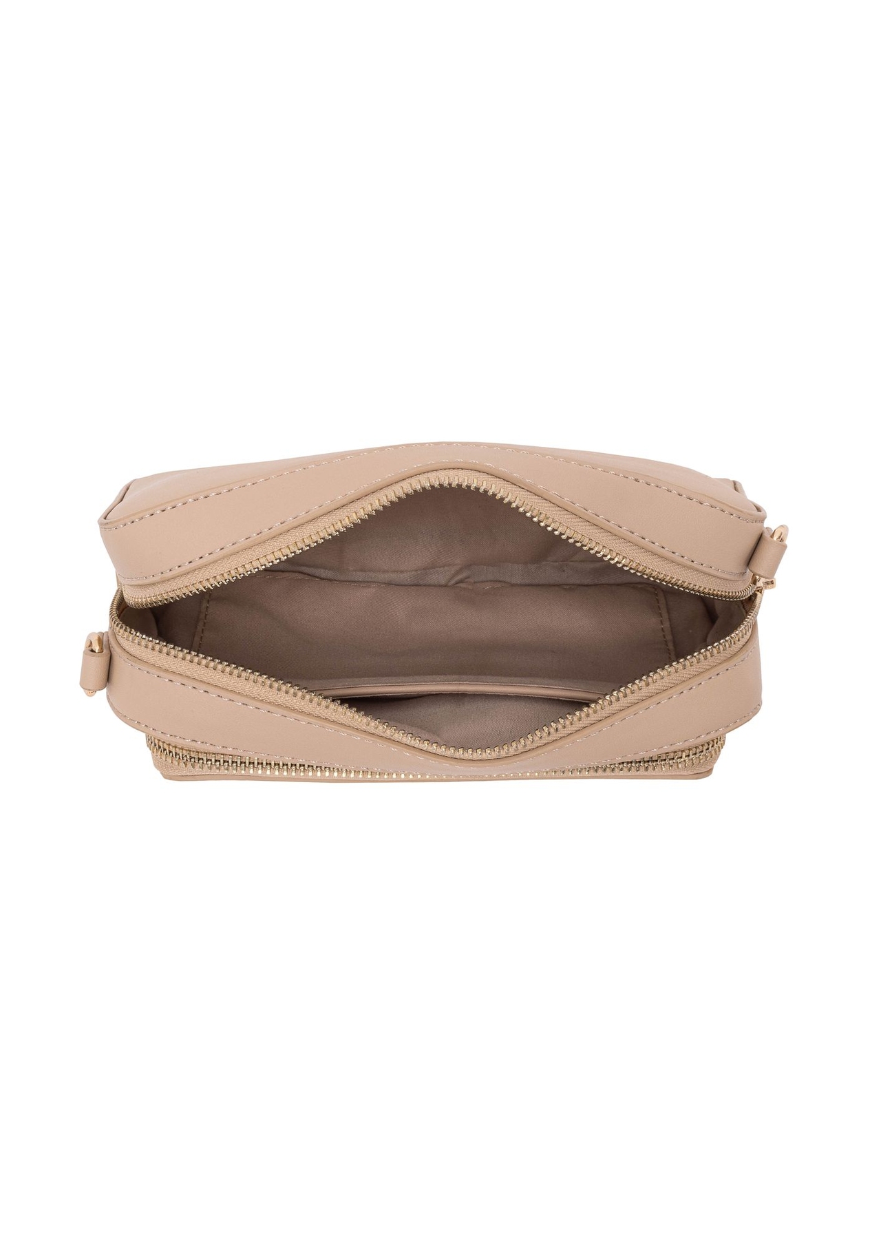 Mała torebka cross body w kolorze beżowym TOREC-0904-82(W24)-05