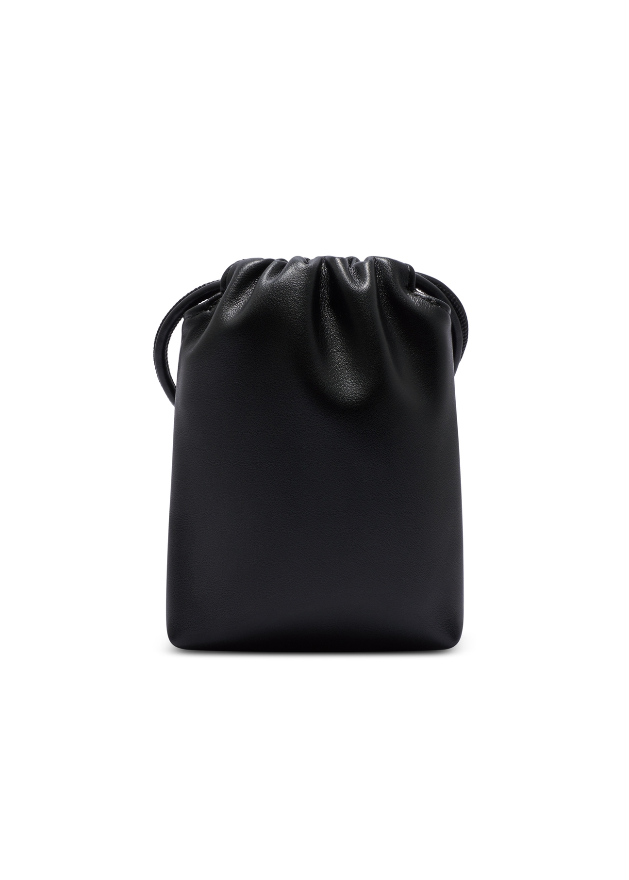 Czarna saszetka na telefon TOREC-1216-99(W26) - widok produktu z tyłu, na białym tle. 