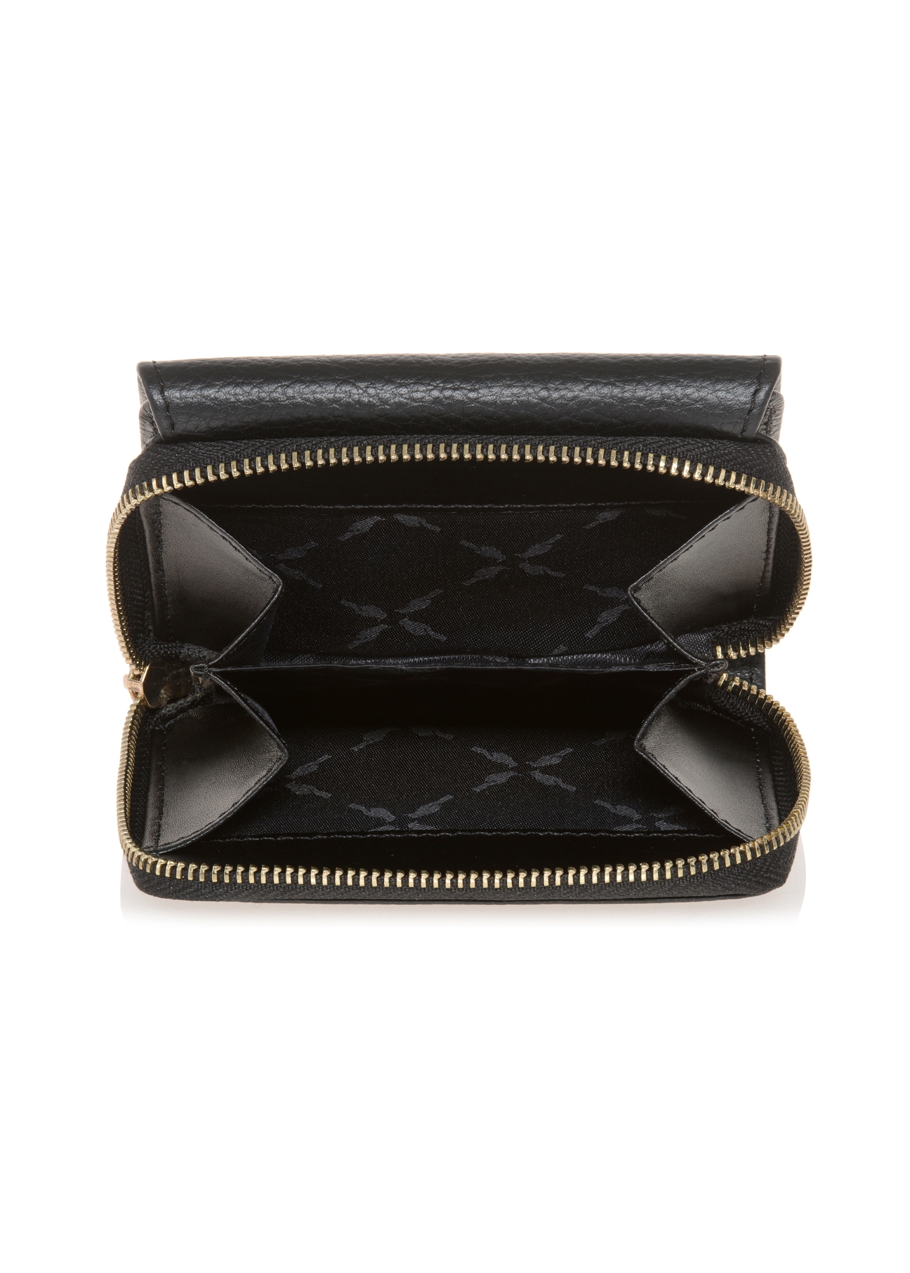 Mały czarny skórzany portfel damski PORES-0802A-99(W23)-05