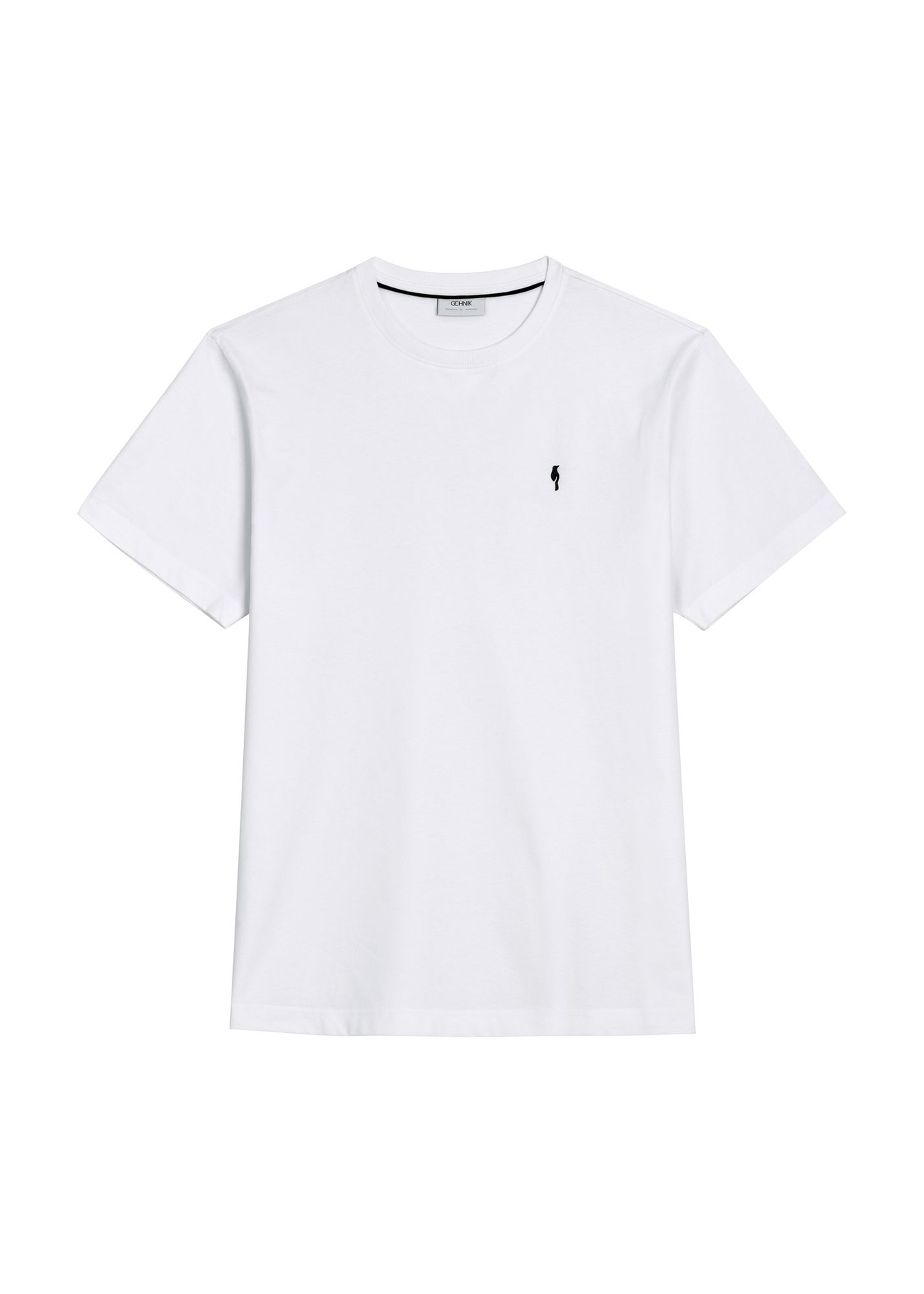 Biały bawełniany T-shirt męski TSHMT-0158-0A(Z26) - widok produktu z przodu, na białym tle. 
