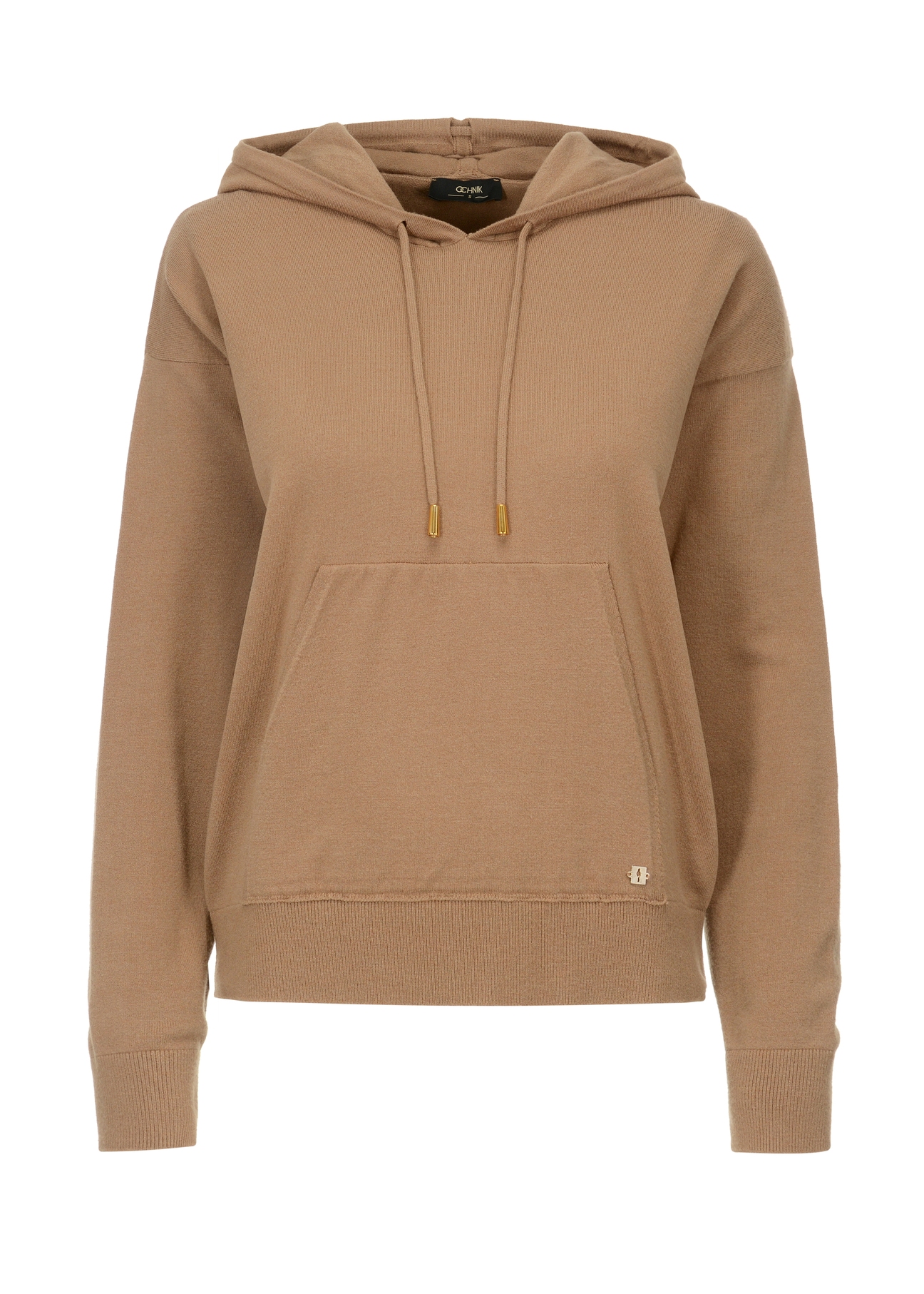 Beżowa bluza kangurek damska BLZDT-0080-81(Z22)-06