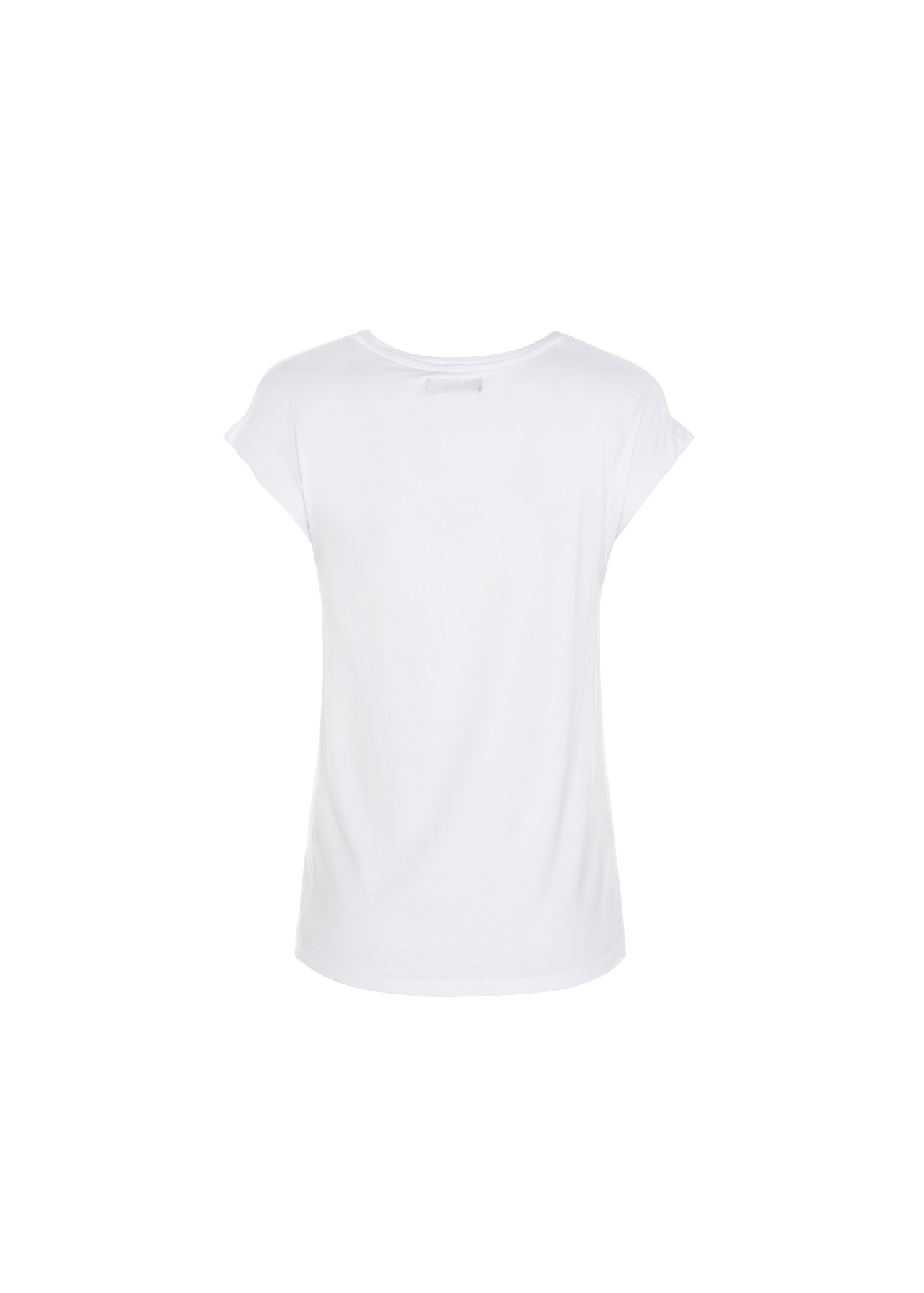 Czerwony T-shirt damski ze srebrną wilgą TSHDT-0051-11(Z20)-02
