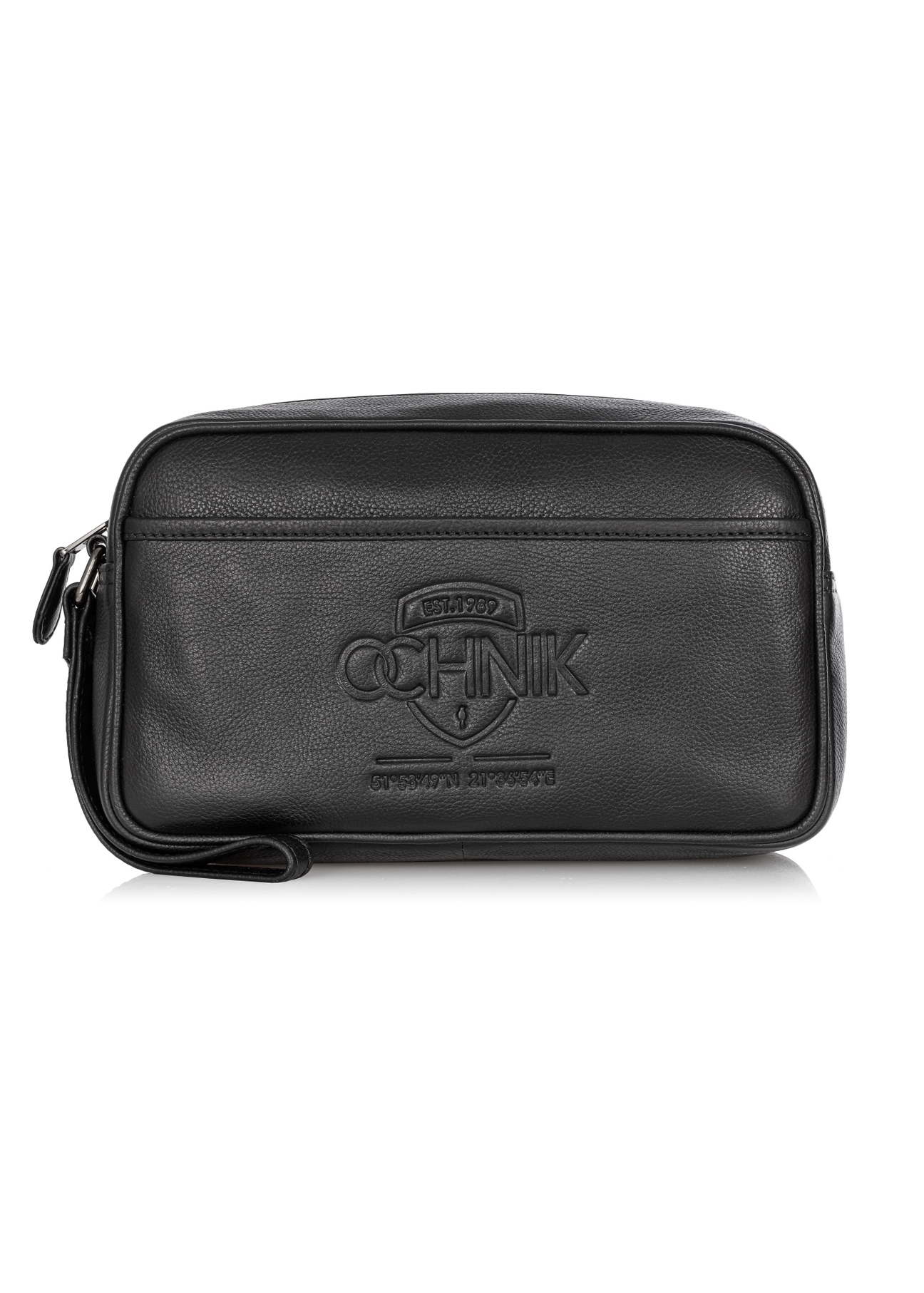 Skórzana kosmetyczka męska z logo TORMS-0182B-99(W23)-01