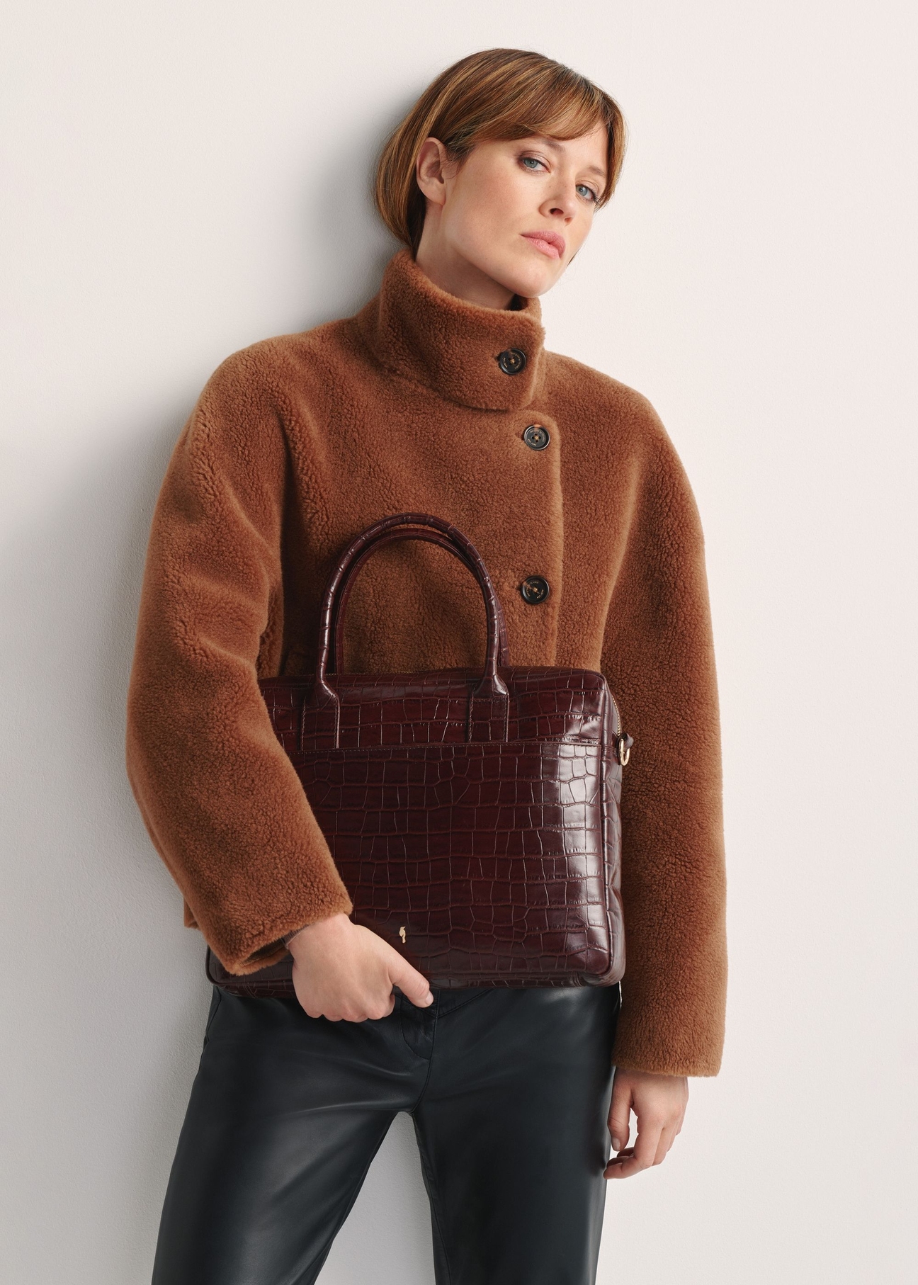 Skórzana elegancka torba damska croco TORES-1128F-1H(W26)