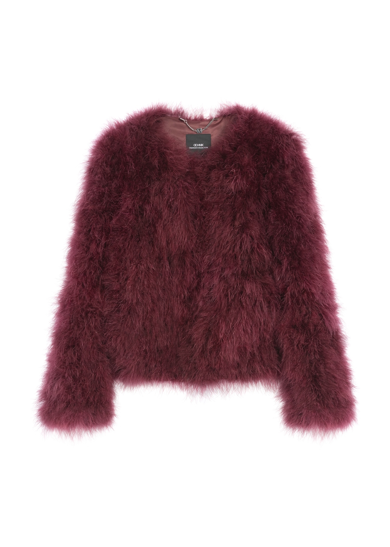 Kurtka damska z piór indyczych FUTDF-0097A-3183(Z25), widok produktu z przodu na białym tle.