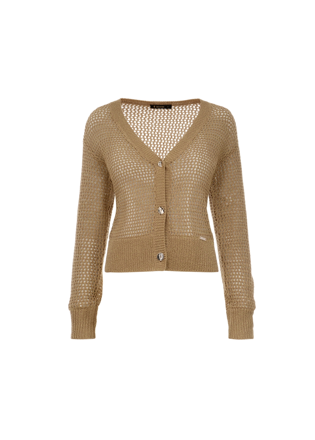 Sweter zapinany ażurowy damski SWEDT-0158-82(W22)-05