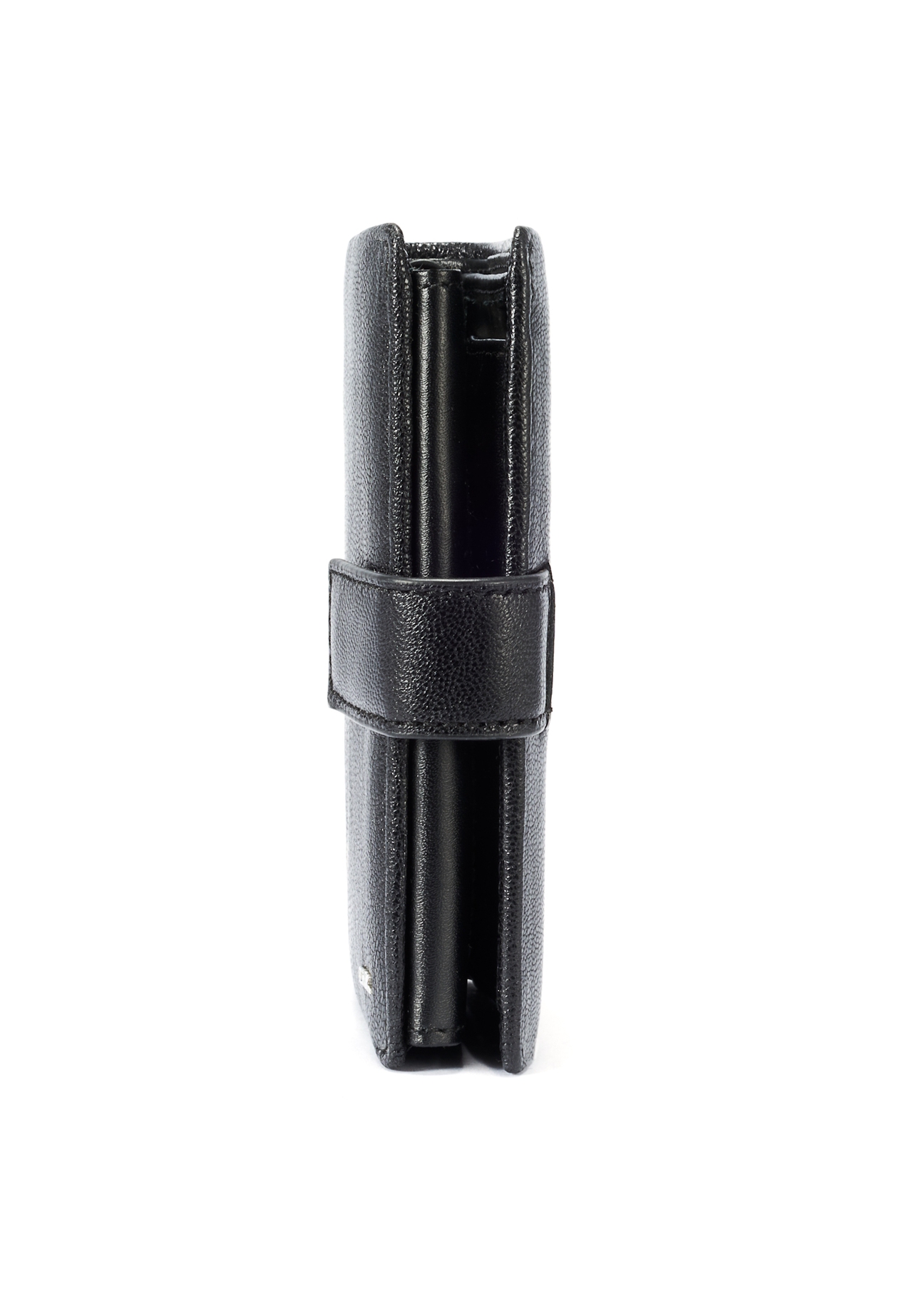 Skórzany czarny portfel męski z zapięciem PORMS-0647-99(W25)