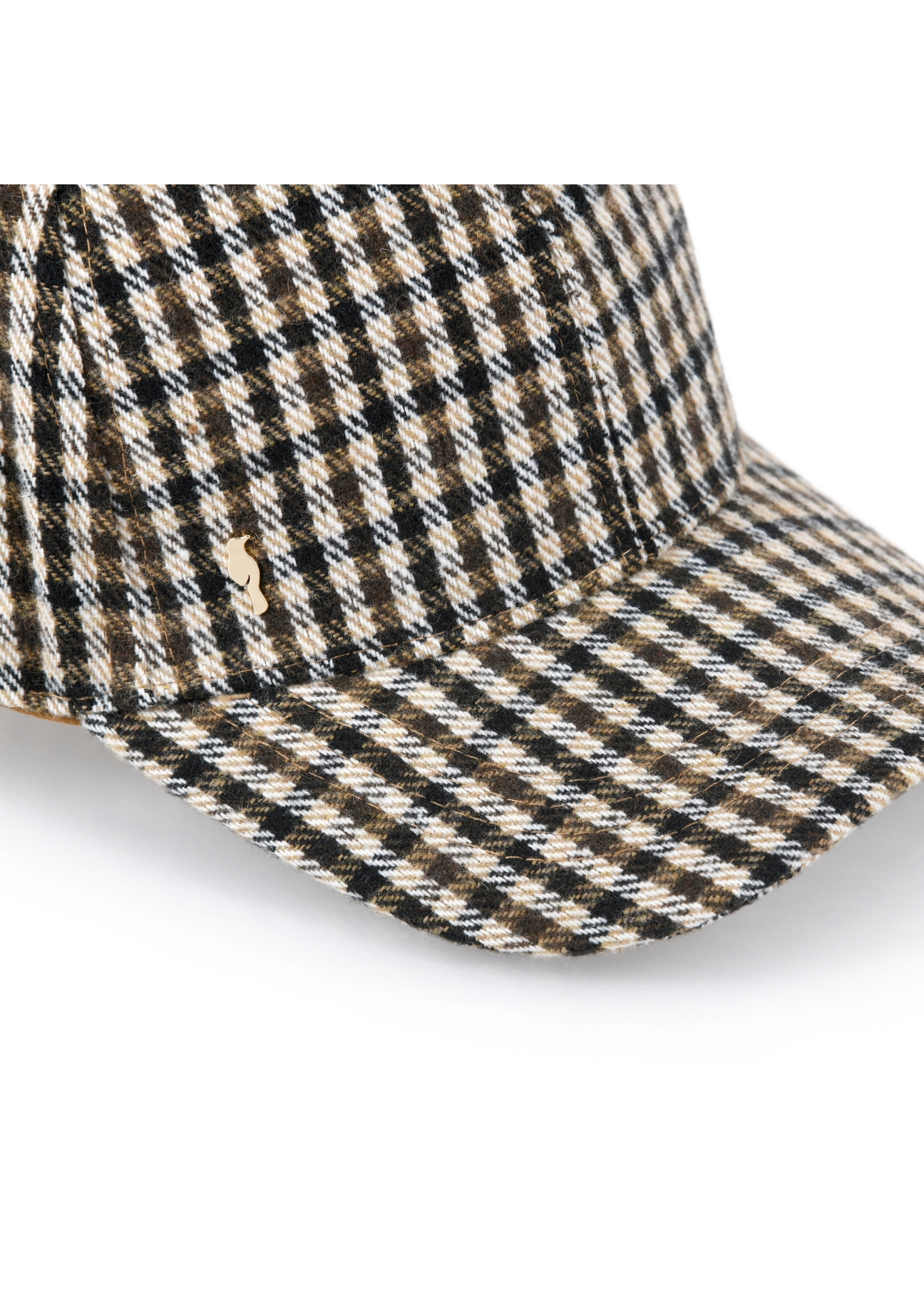 Czapka w pepitkę damska z wełną CZADF-0039-89(Z23)-03